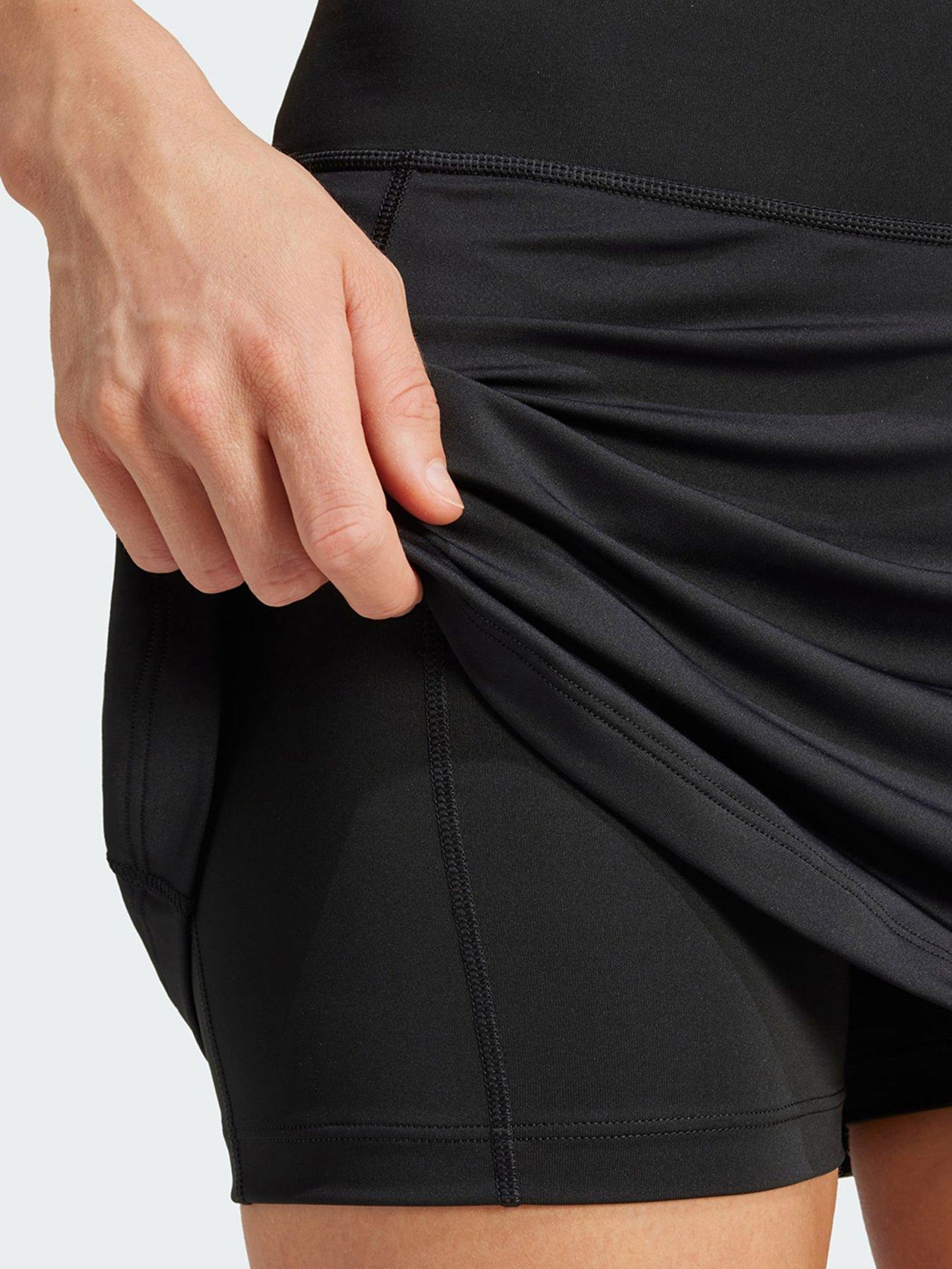  image of adidas-optime-skort-with-integrated-bike-shorts-black