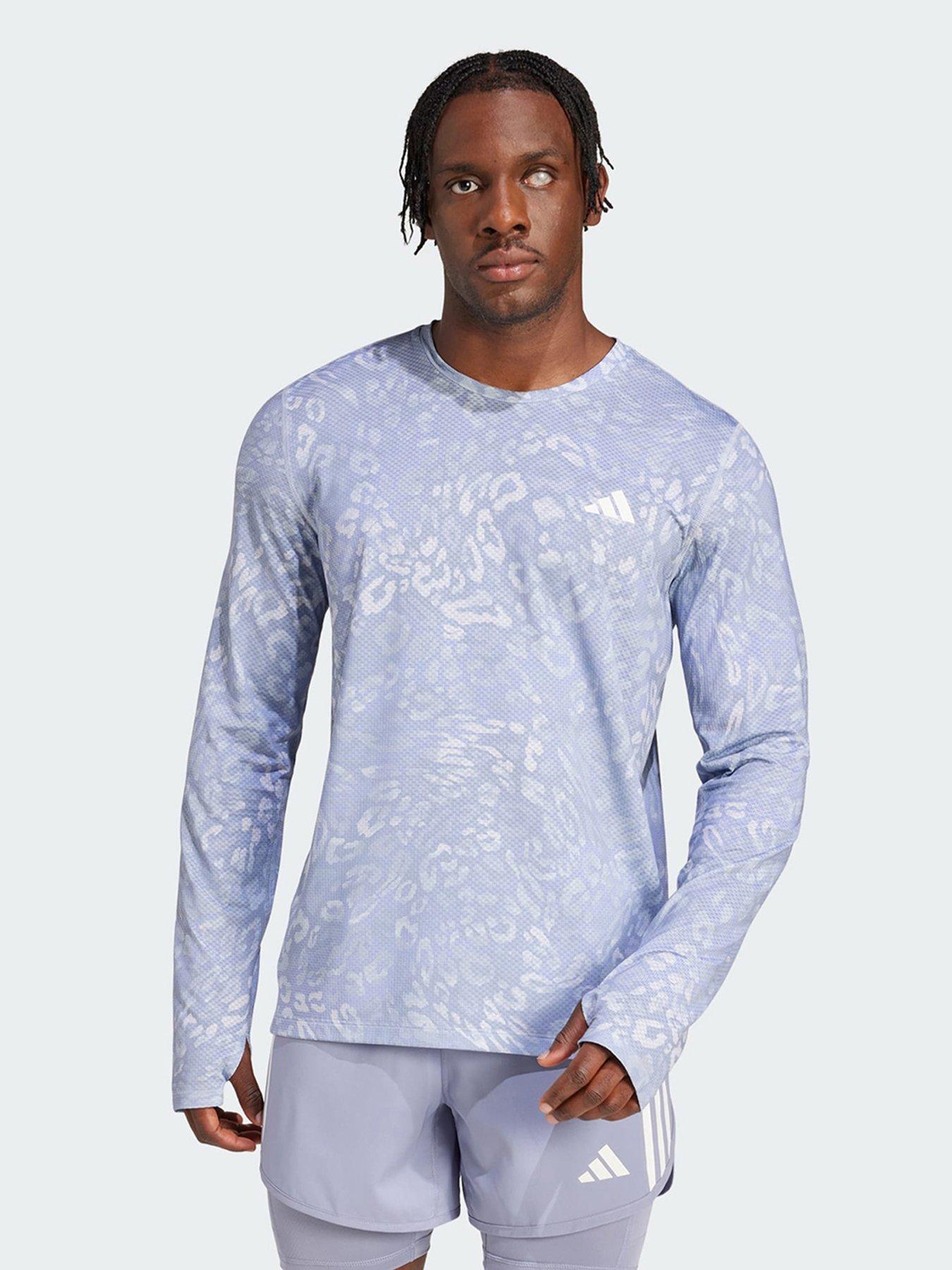 undefined Own the Run CLIMACOOL 3-Stripes Long Sleeve Tee - Grey