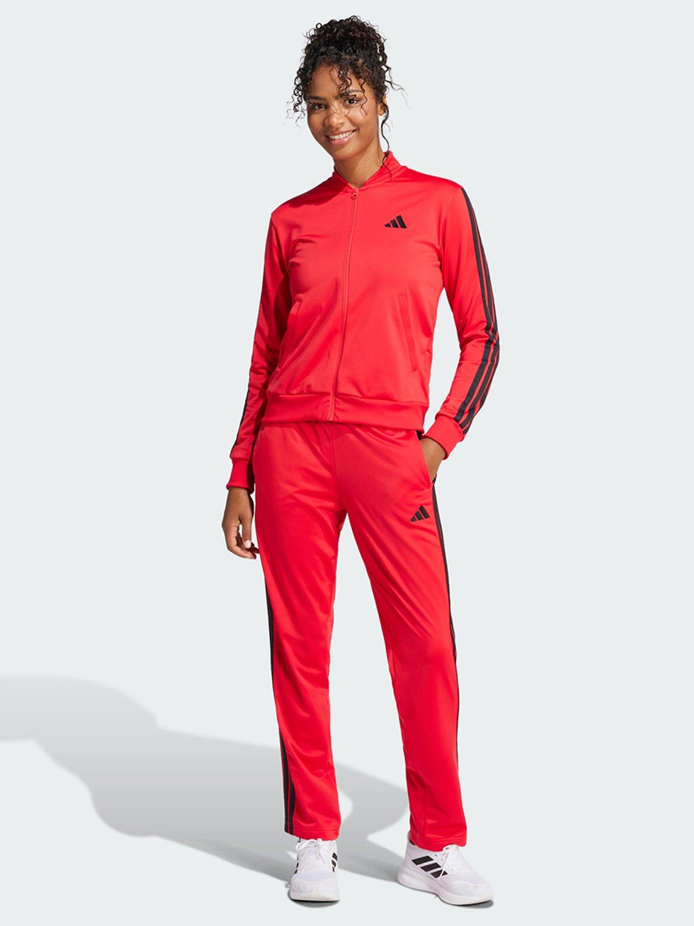 undefined Essentials 3-Stripes Track Suit - Red