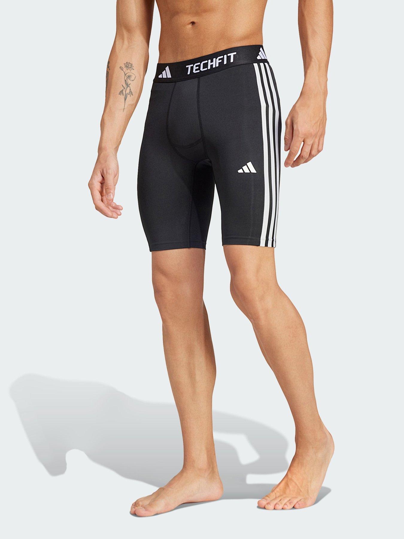 undefined TECHFIT Compression Training 3-Stripes Short Tights - Black