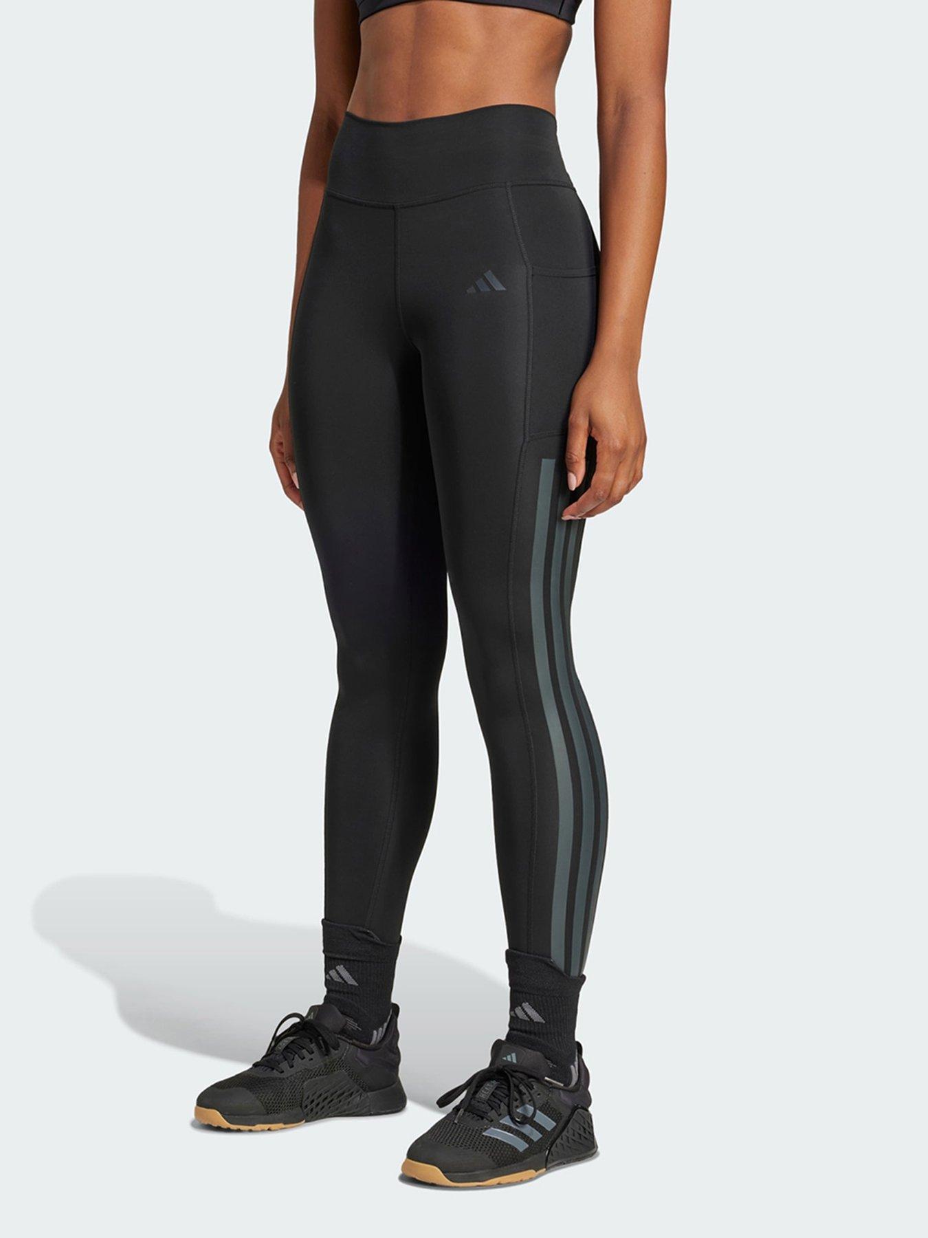 Image 1 of 5 of adidas Optime 3-Stripes Full-Length Leggings - Black