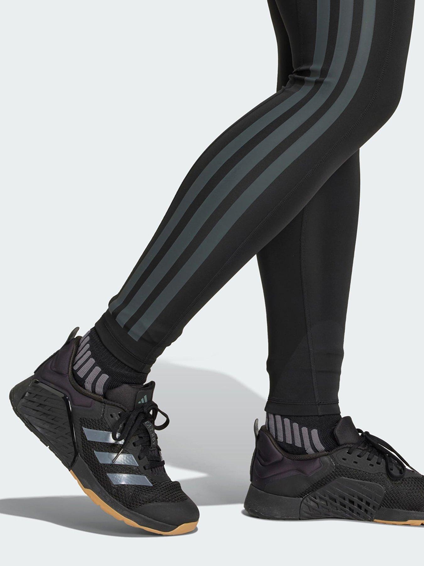 Image 3 of 5 of adidas Optime 3-Stripes Full-Length Leggings - Black