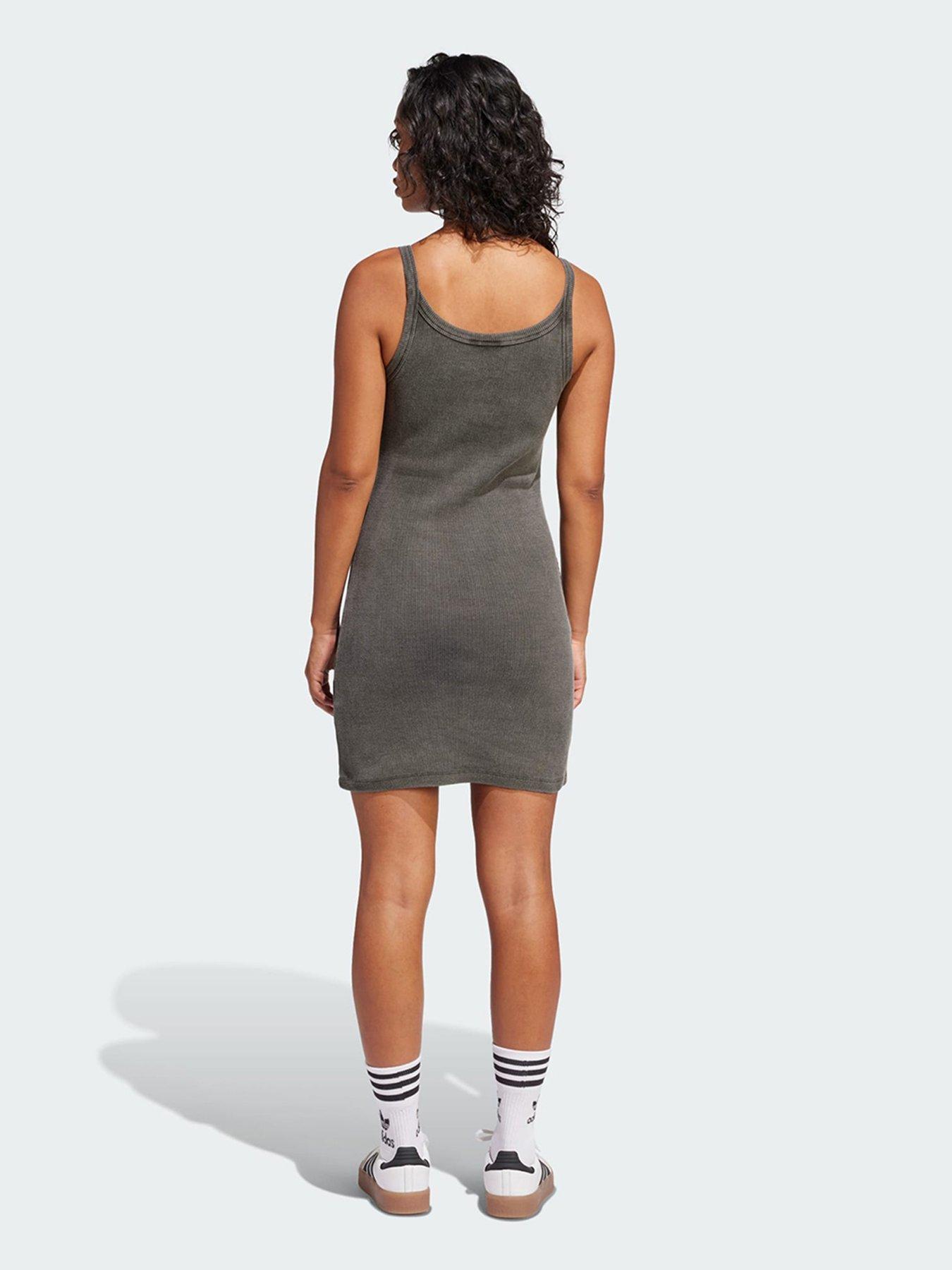 Image 2 of 5 of adidas Originals Ribbed Mini Dress - Black