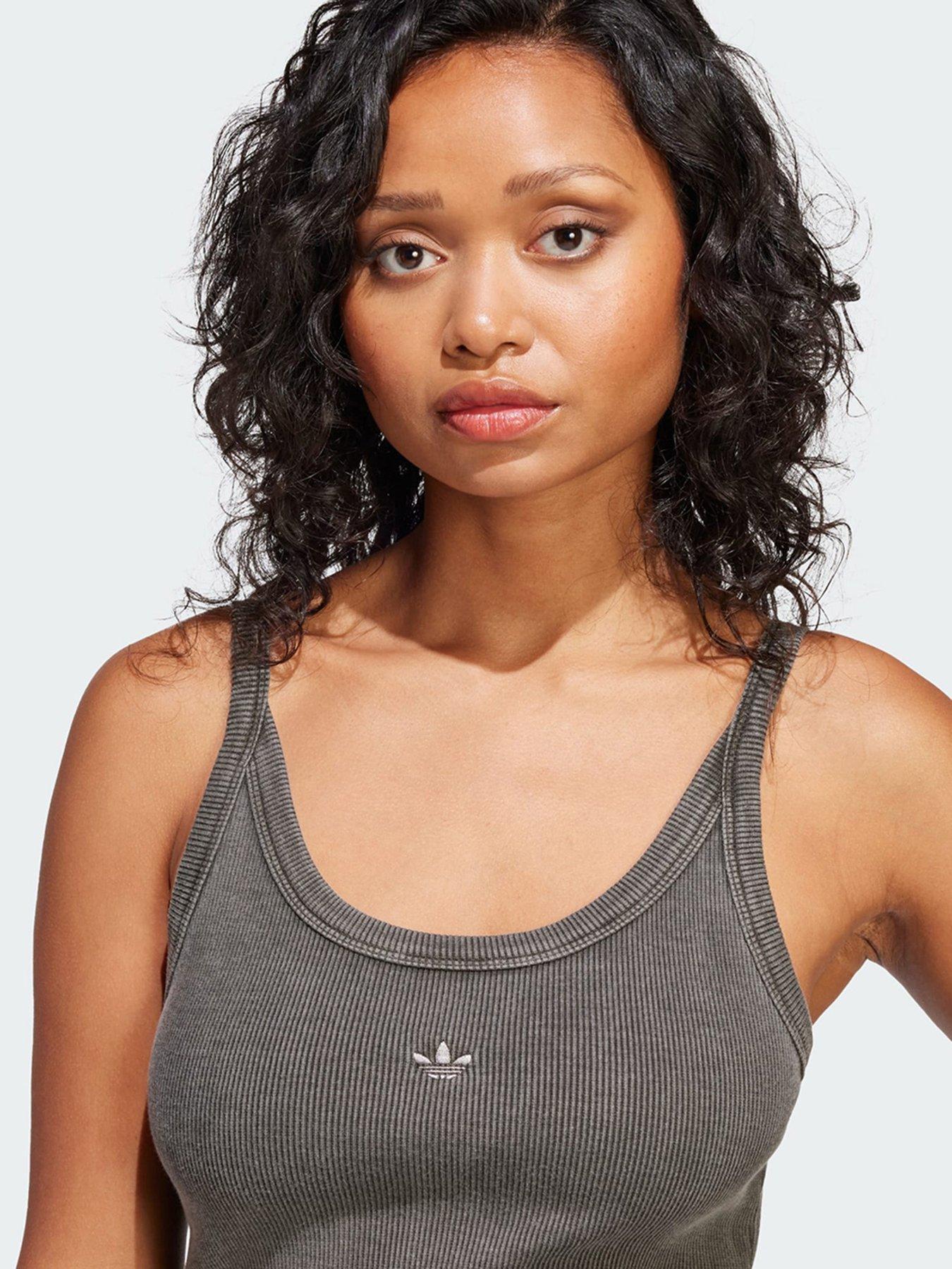 Image 3 of 5 of adidas Originals Ribbed Mini Dress - Black