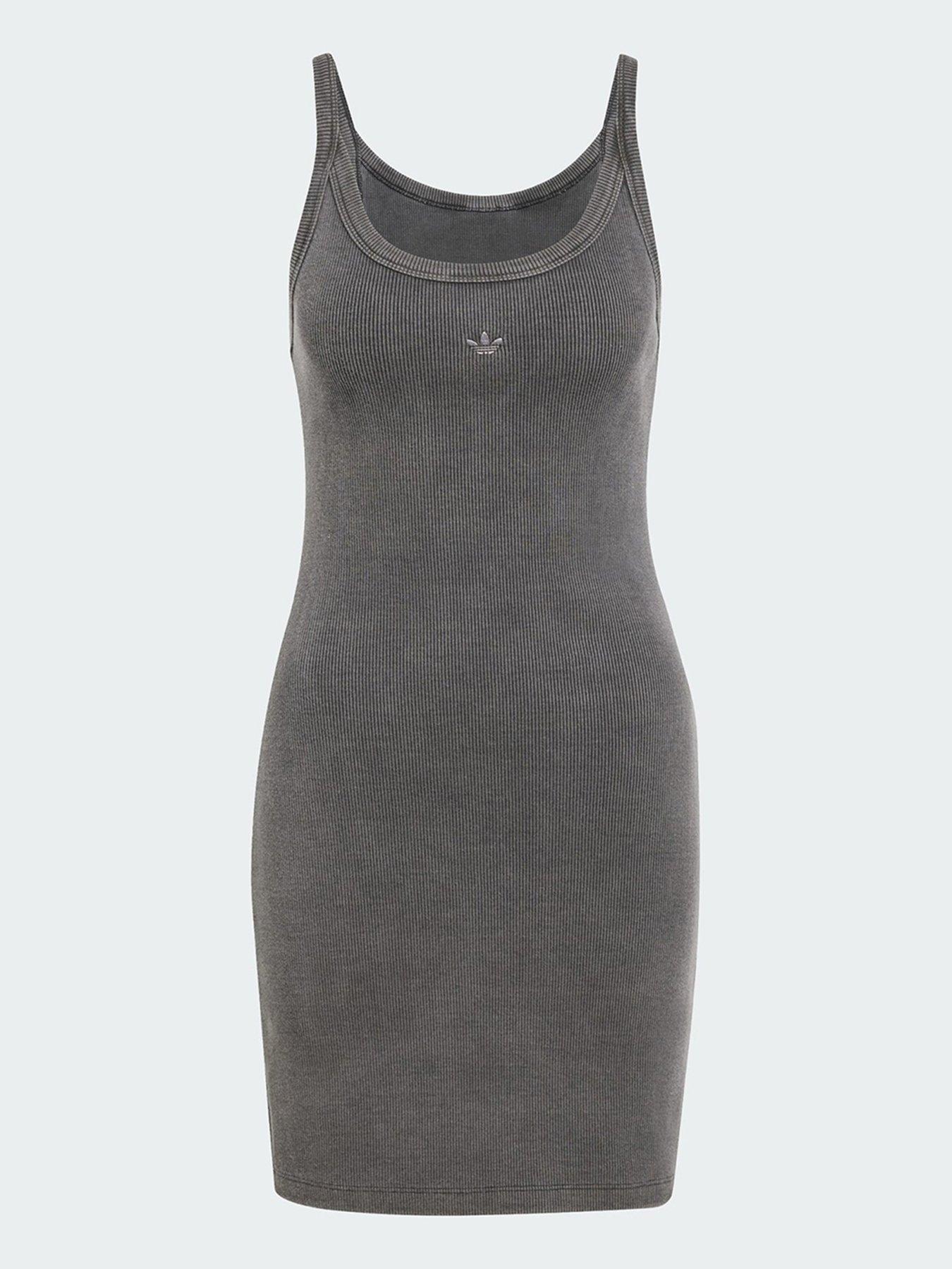 Image 5 of 5 of adidas Originals Ribbed Mini Dress - Black