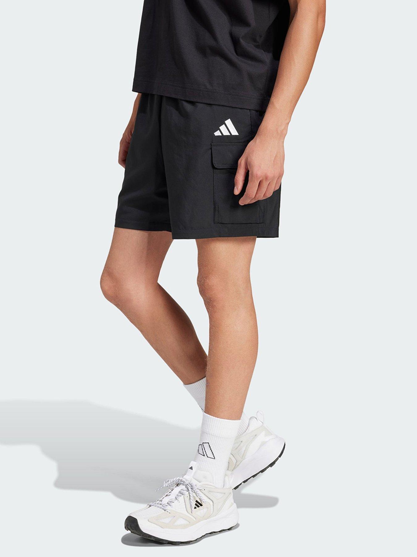 undefined Essentials Small Logo Cargo Chelsea Shorts - Black/White