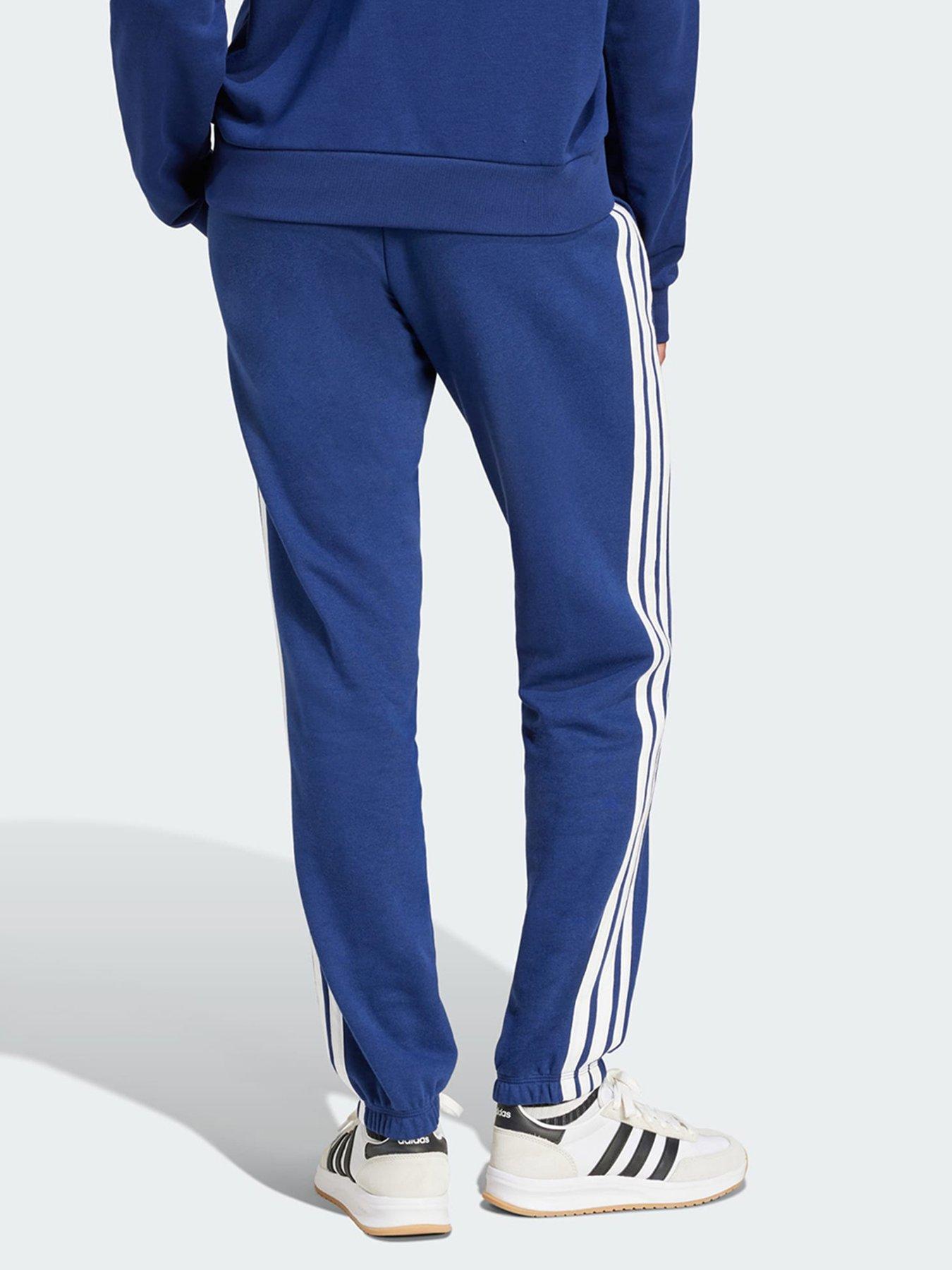 Image 2 of 5 of adidas Essentials 3-Stripes French Terry Cuffed Pants - Dark Blue