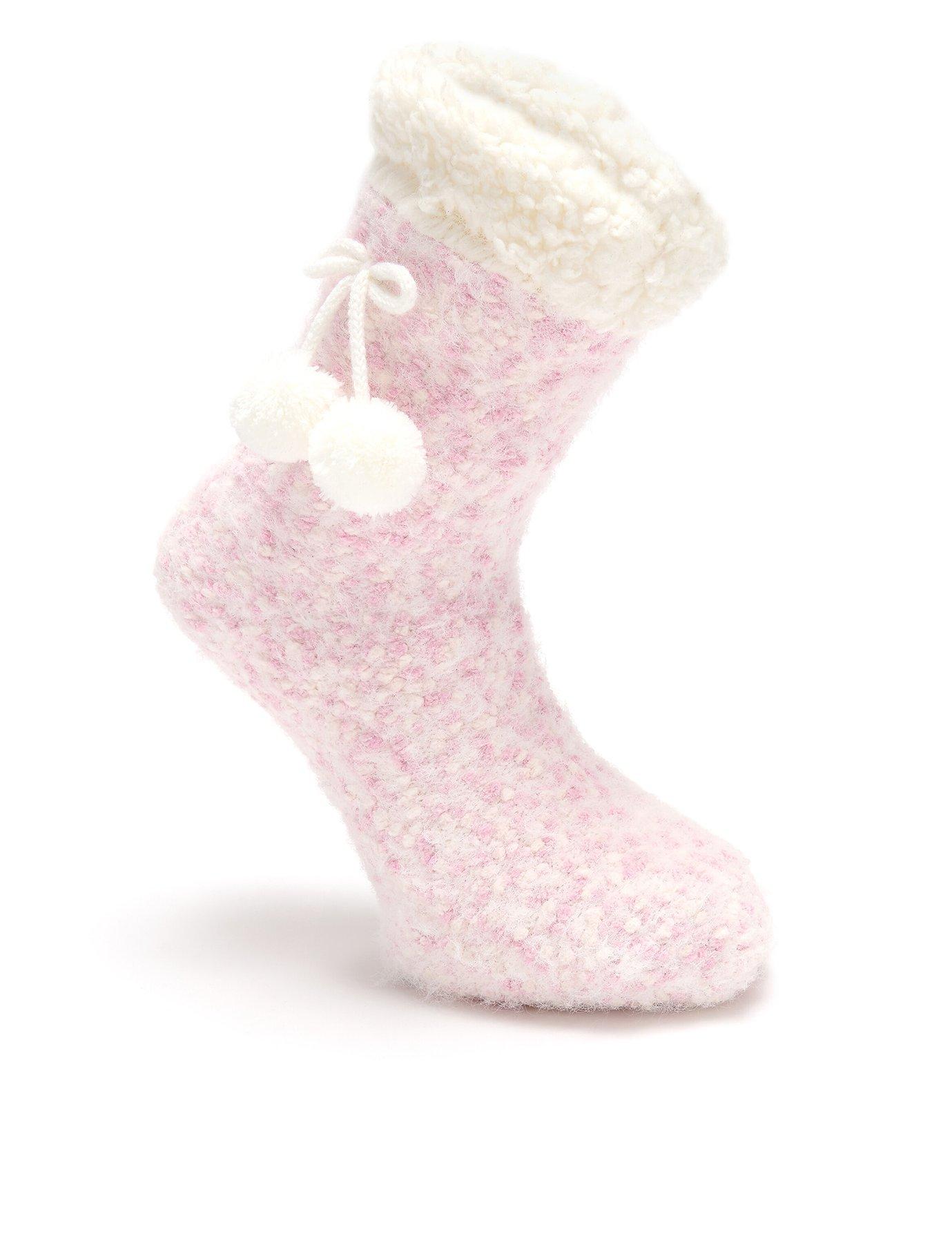 Pour Moi Cosy Popcorn Knit Lined Slipper Sock