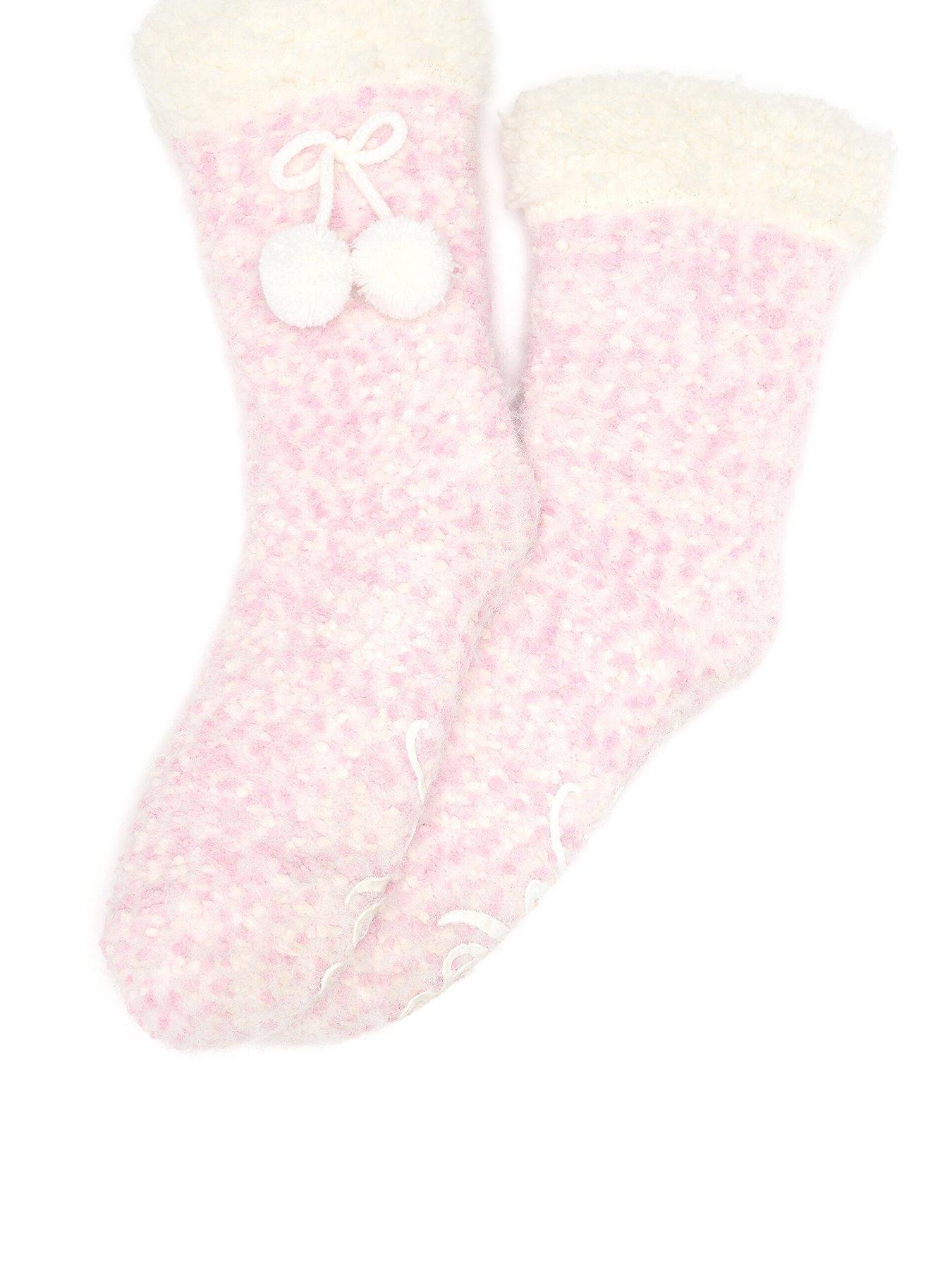stillFront image of pour-moi-cosy-popcorn-knit-lined-slipper-sock