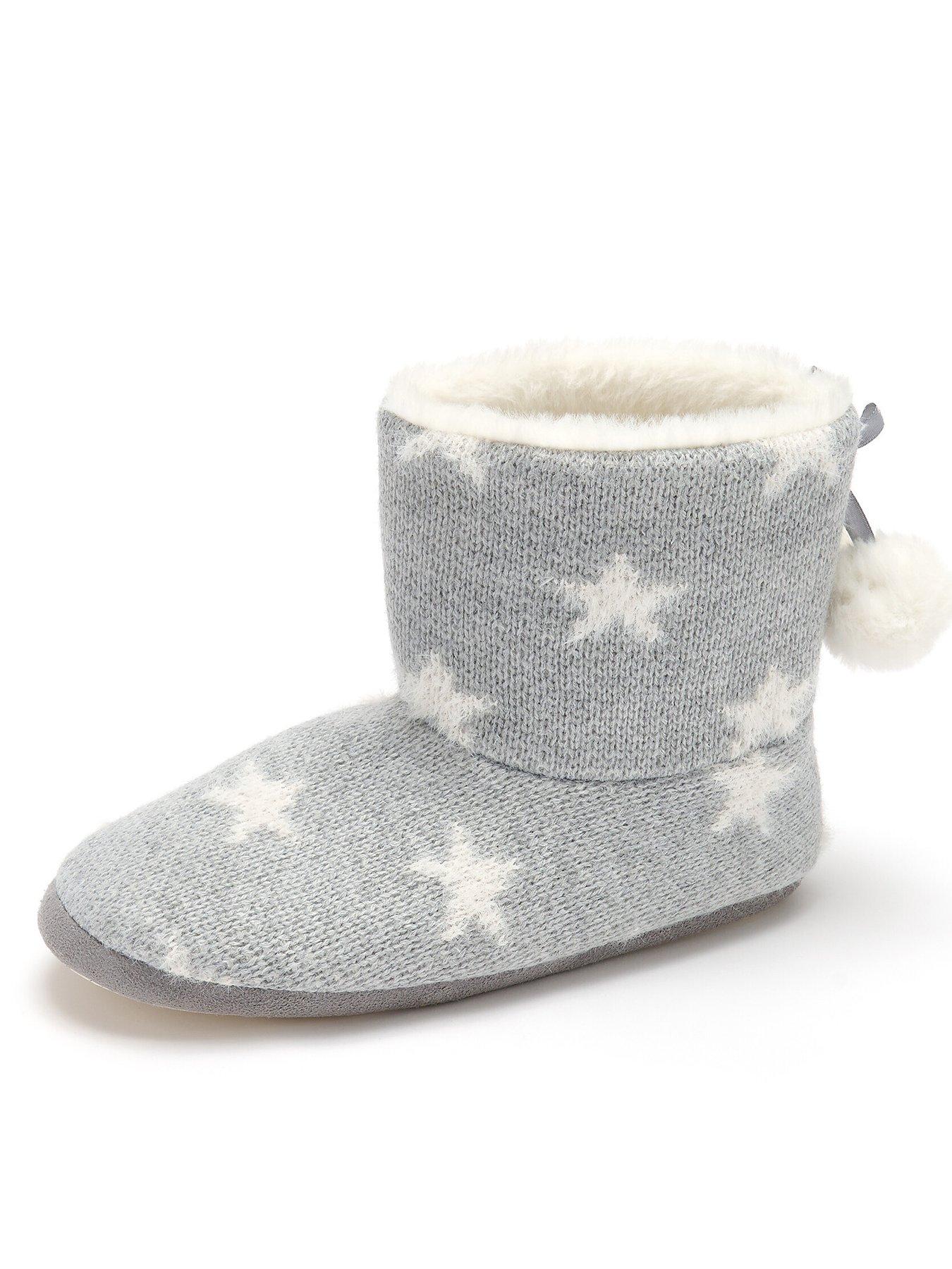 Pour Moi Star Knit Faux Fur Lined Bootie Slipper