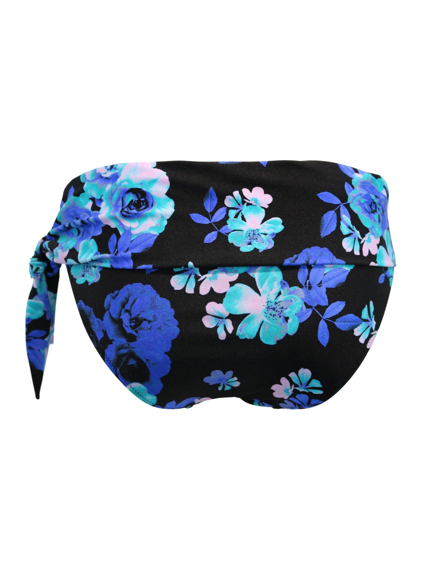 Image 4 of 4 of Pour Moi Portofino Tie Fold Over Bikini Brief - Black/Multi
