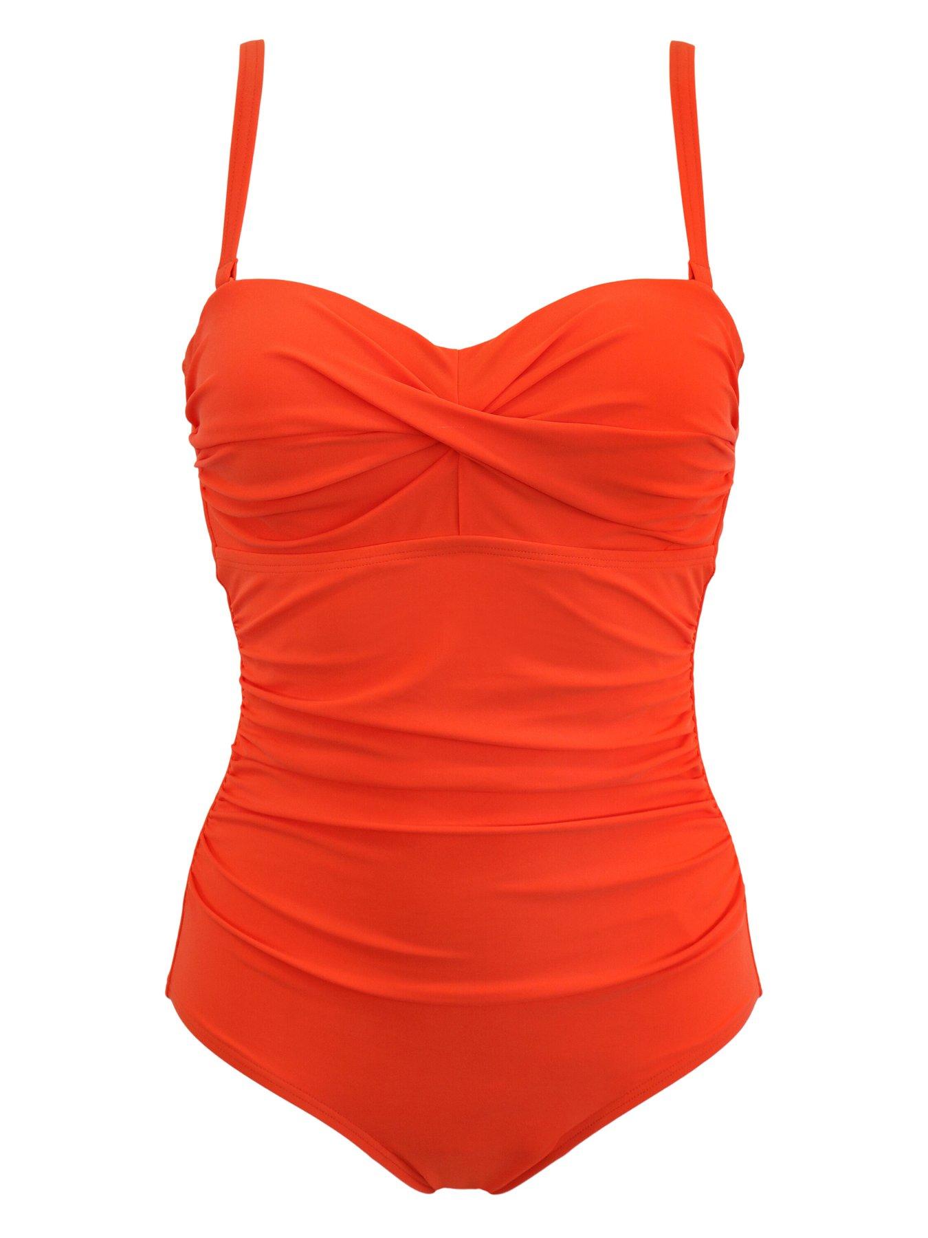 Image 3 of 4 of Pour Moi Santa Monica Strapless Tummy Control Swimsuit - Orange