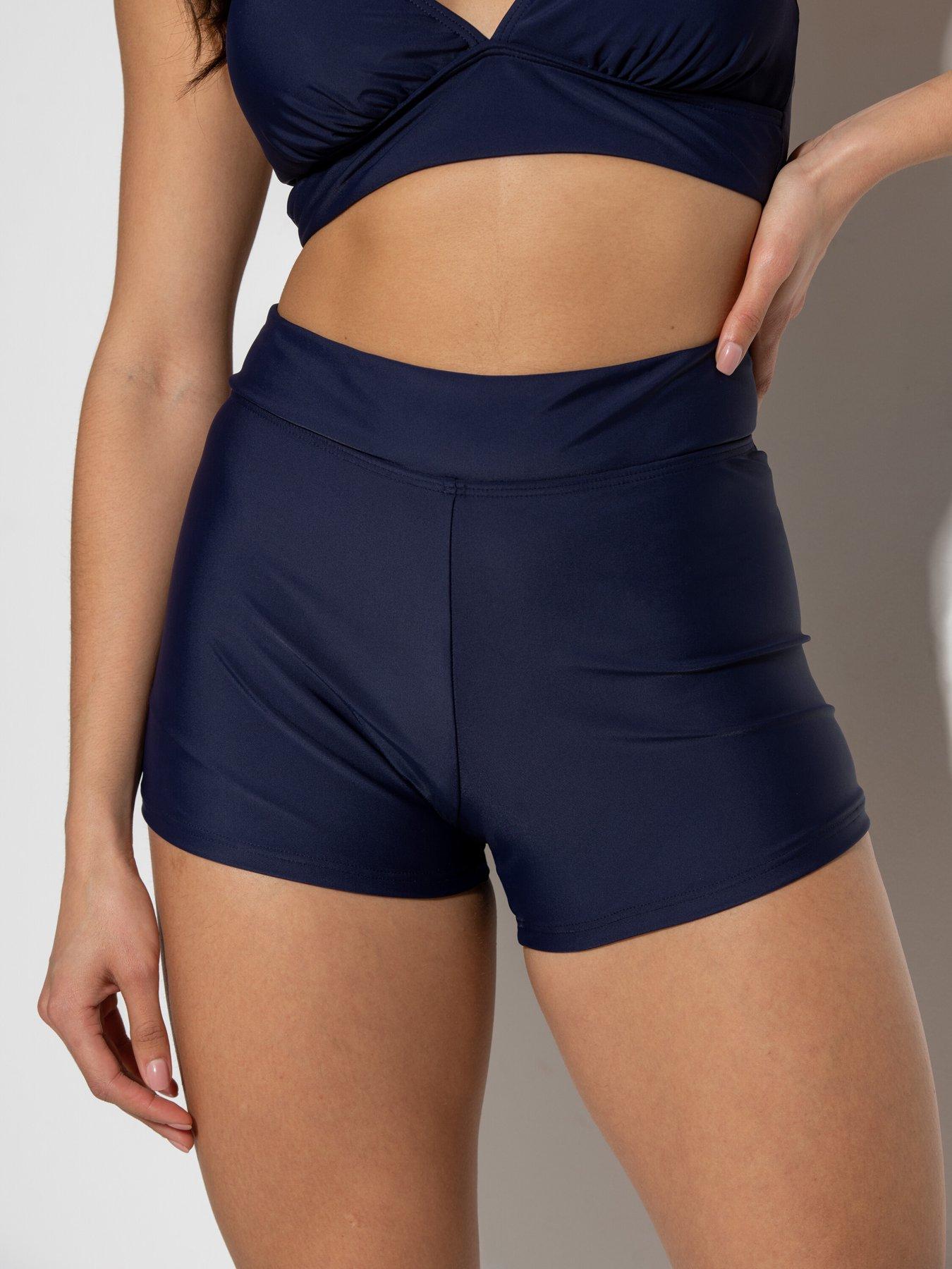  image of pour-moi-space-high-waist-short-brief-dark-blue