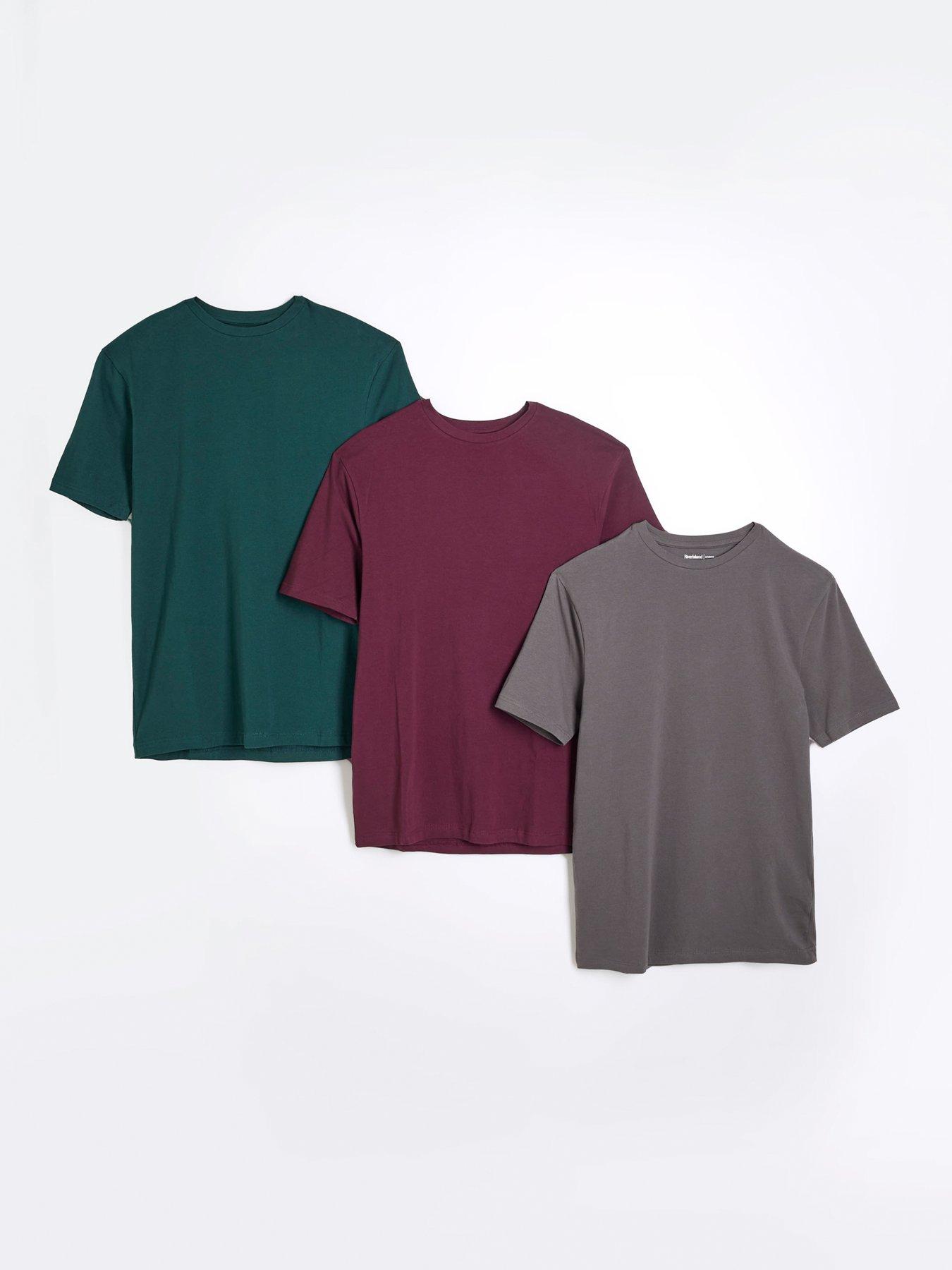 undefined Muscle Fit Mixed 3 Pk T-shirt - Grey