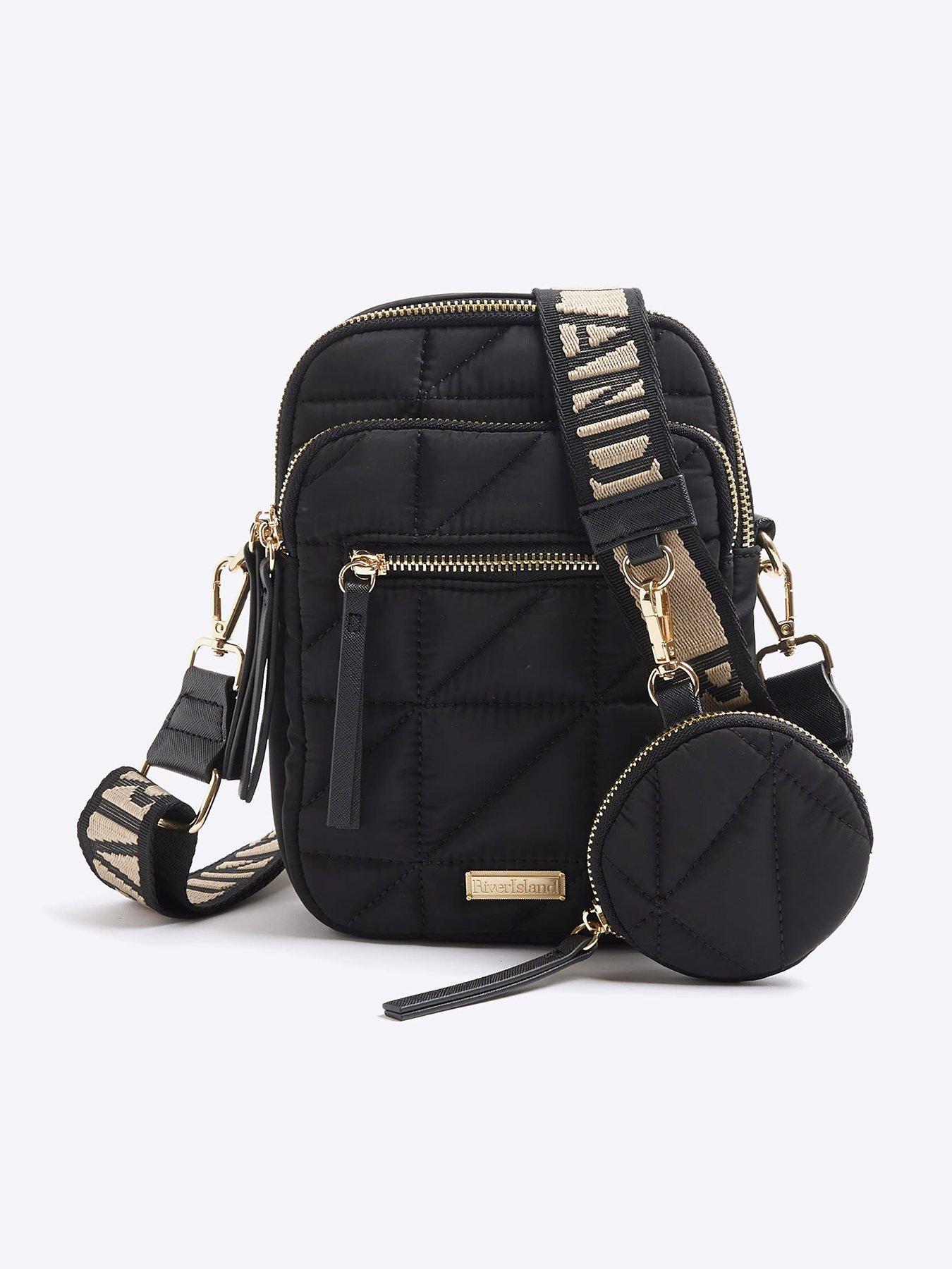 River Island Quilted Zip Pocket Cross Body Bag