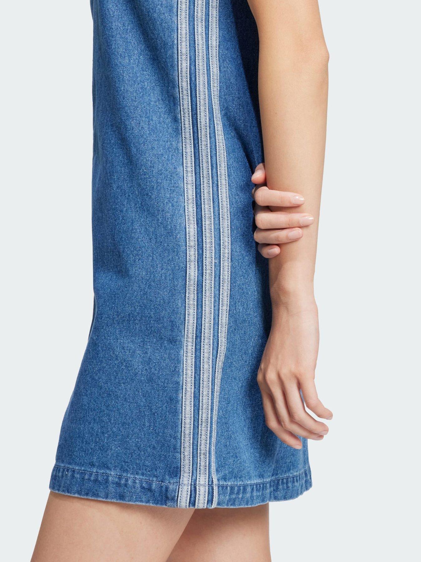  image of adidas-originals-adicolor-denim-3-stripes-tank-dress