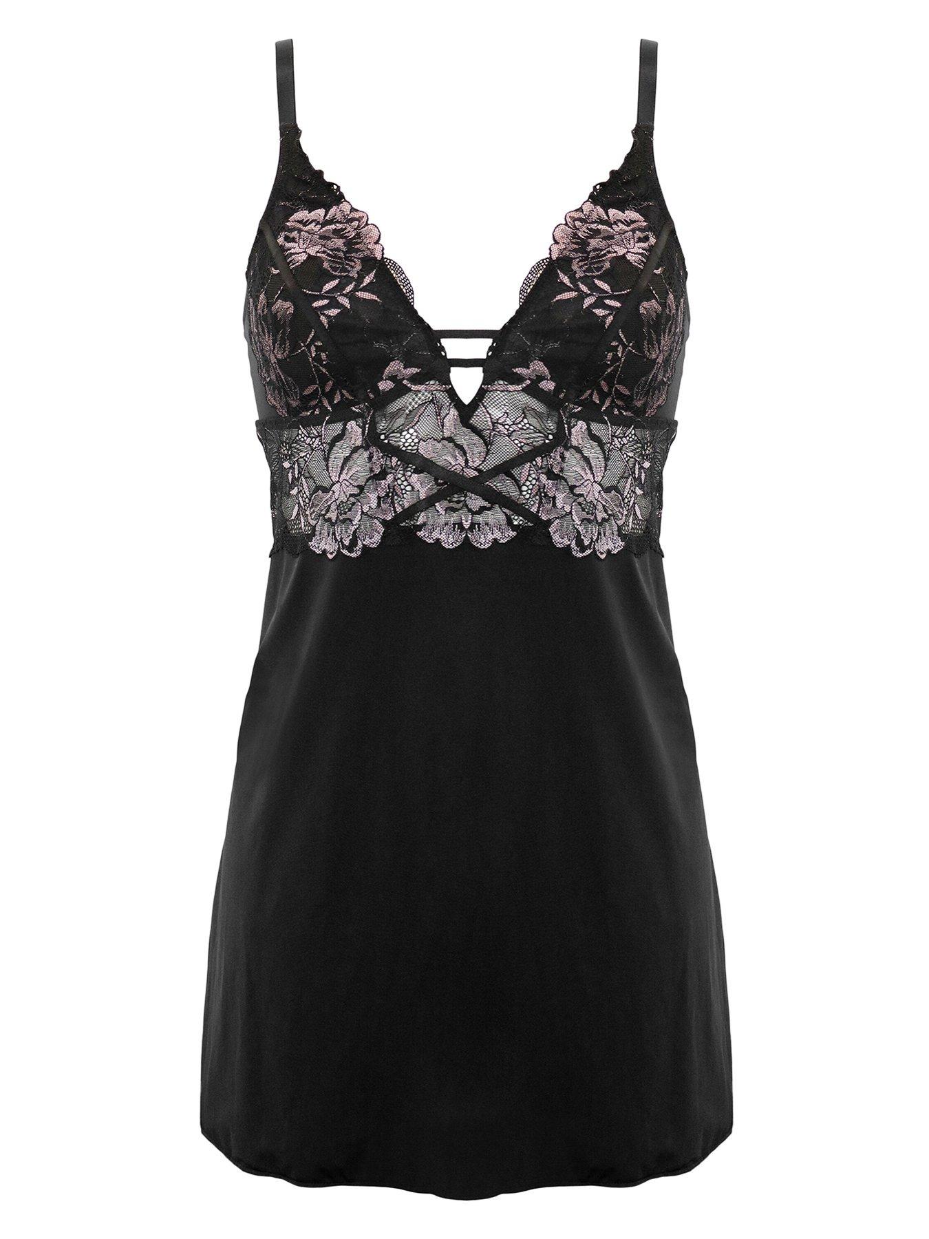 Image 3 of 4 of Pour Moi After Hours Chemise - Black/Multi