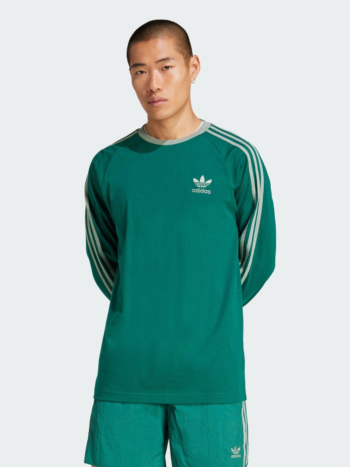  image of adidas-originals-adicolor-classics-3-stripes-long-sleeve-tee-green