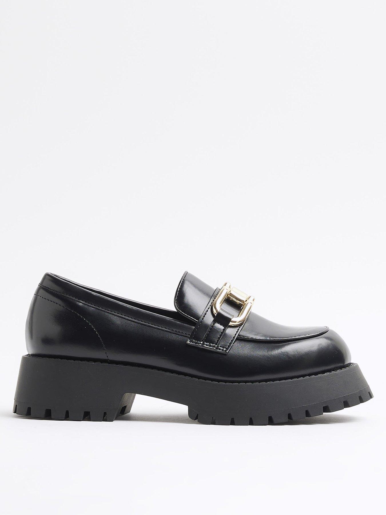 undefined Gold Link Trim Chunky Loafers