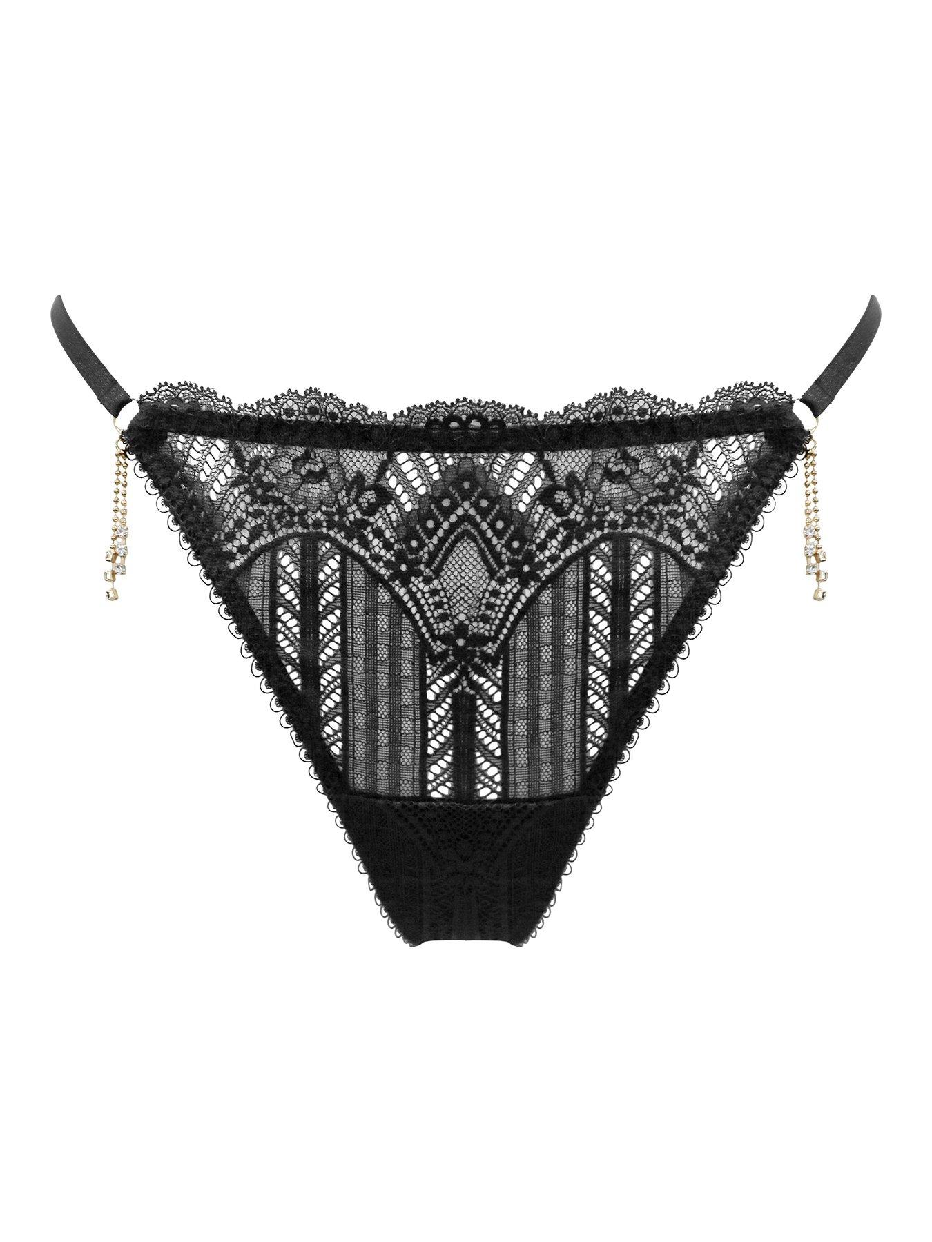Image 3 of 4 of Pour Moi India Demilicious Linear Lace Thong