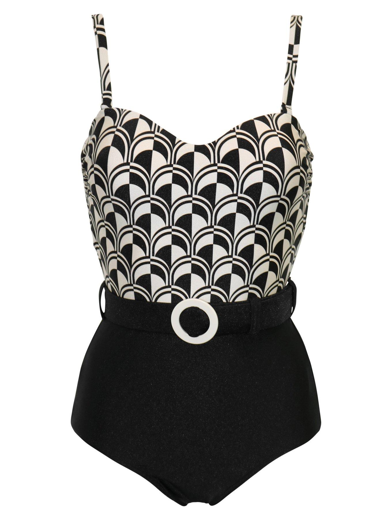 Pour Moi Casablanca Strapless Belted Tummy Control Swimsuit