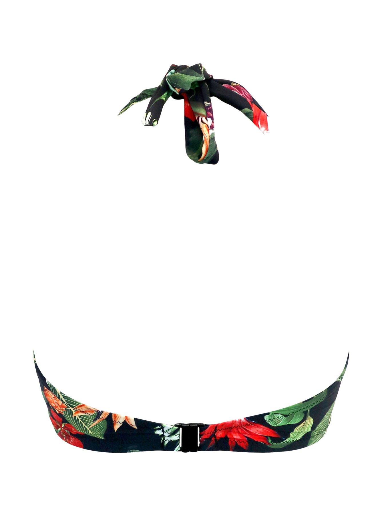  image of pour-moi-palermo-underwired-padded-halter-bikini-top-print
