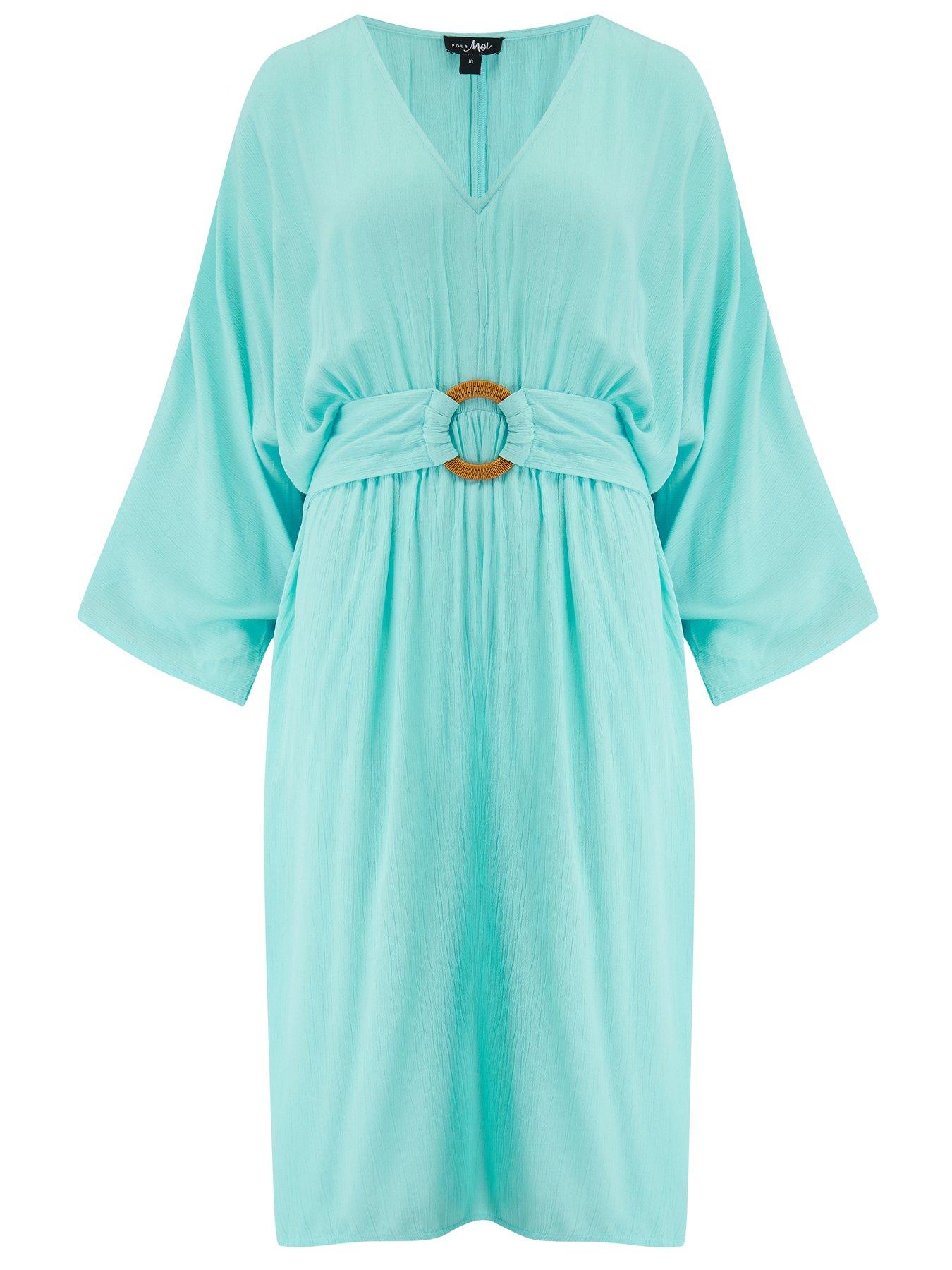  image of pour-moi-crinkle-o-ring-midi-beach-kaftan