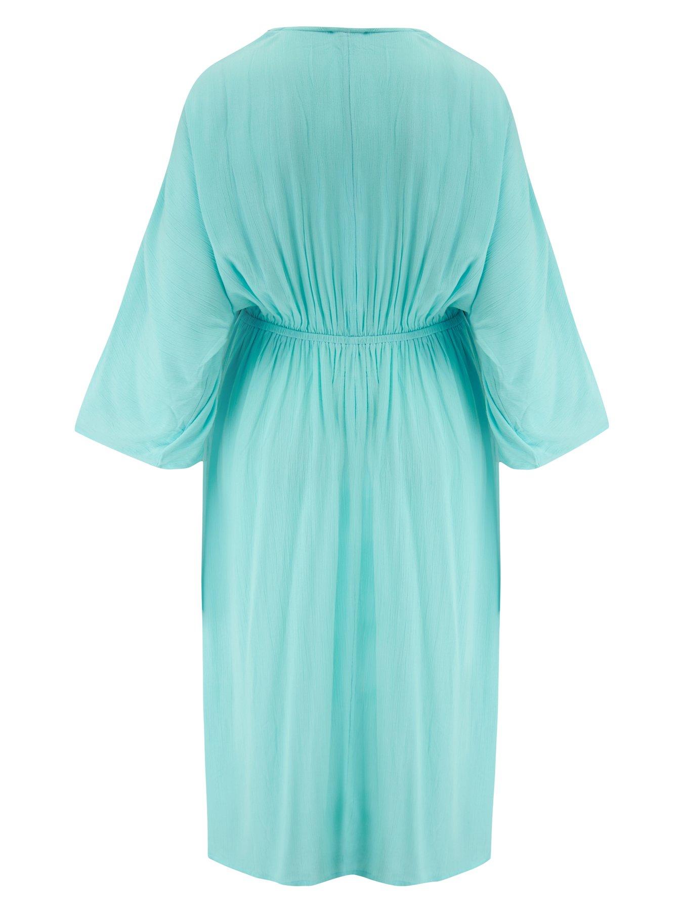  image of pour-moi-crinkle-o-ring-midi-beach-kaftan