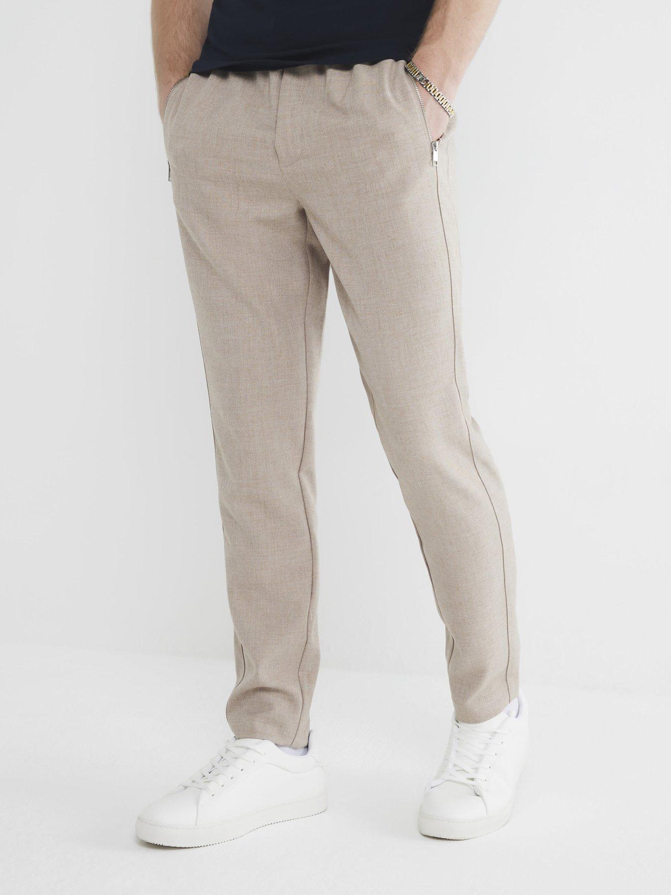 undefined Textured Smart Joggers - Natural