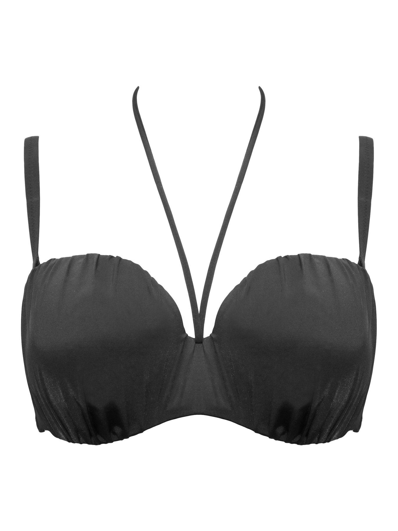 Image 3 of 4 of Pour Moi Santa Cruz Strapless Lightly Padded Underwired Bikini Top - Black