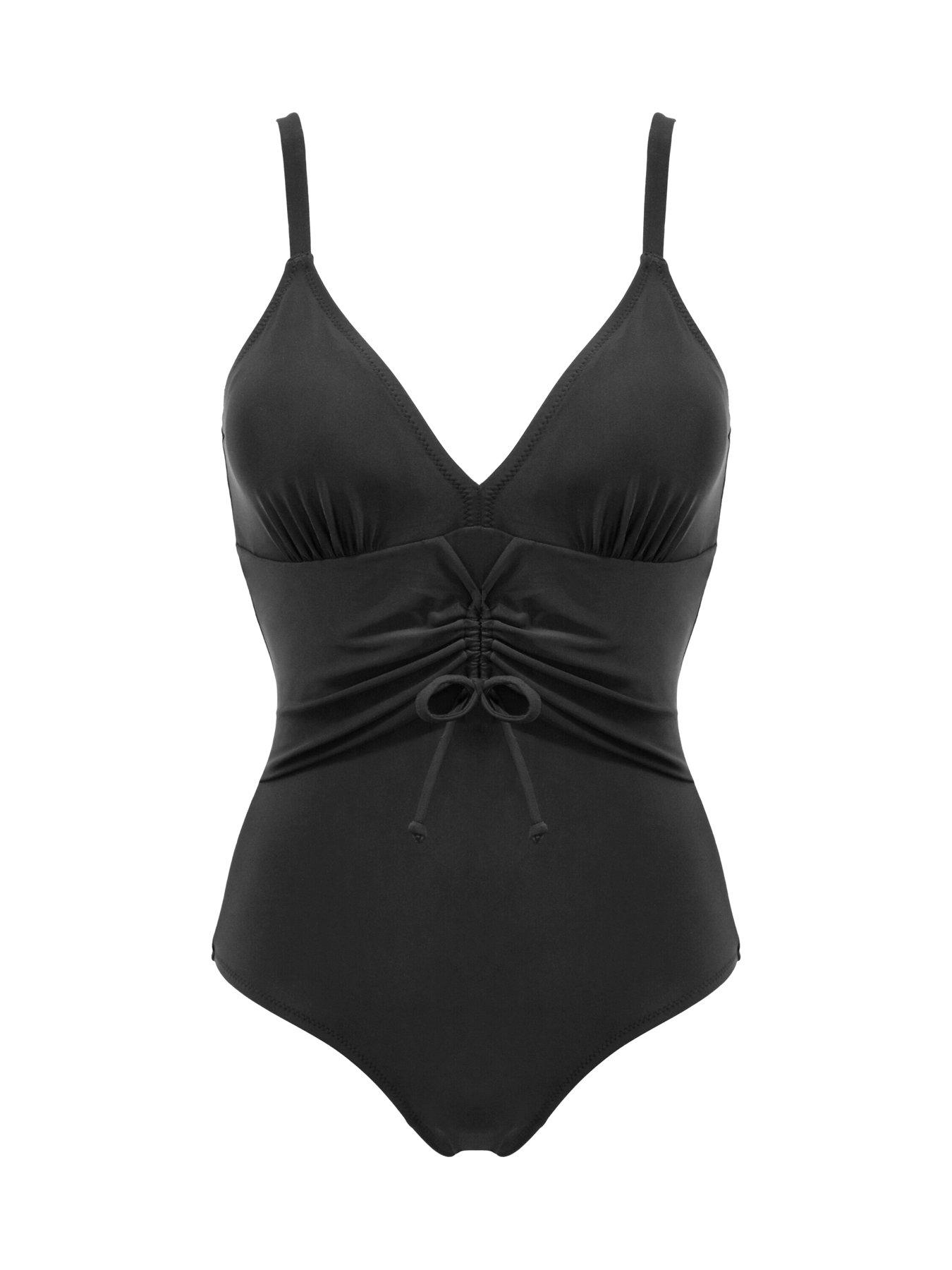 Image 3 of 4 of Pour Moi Maya Bay Adjustable Front Tummy Control Swimsuit - Black