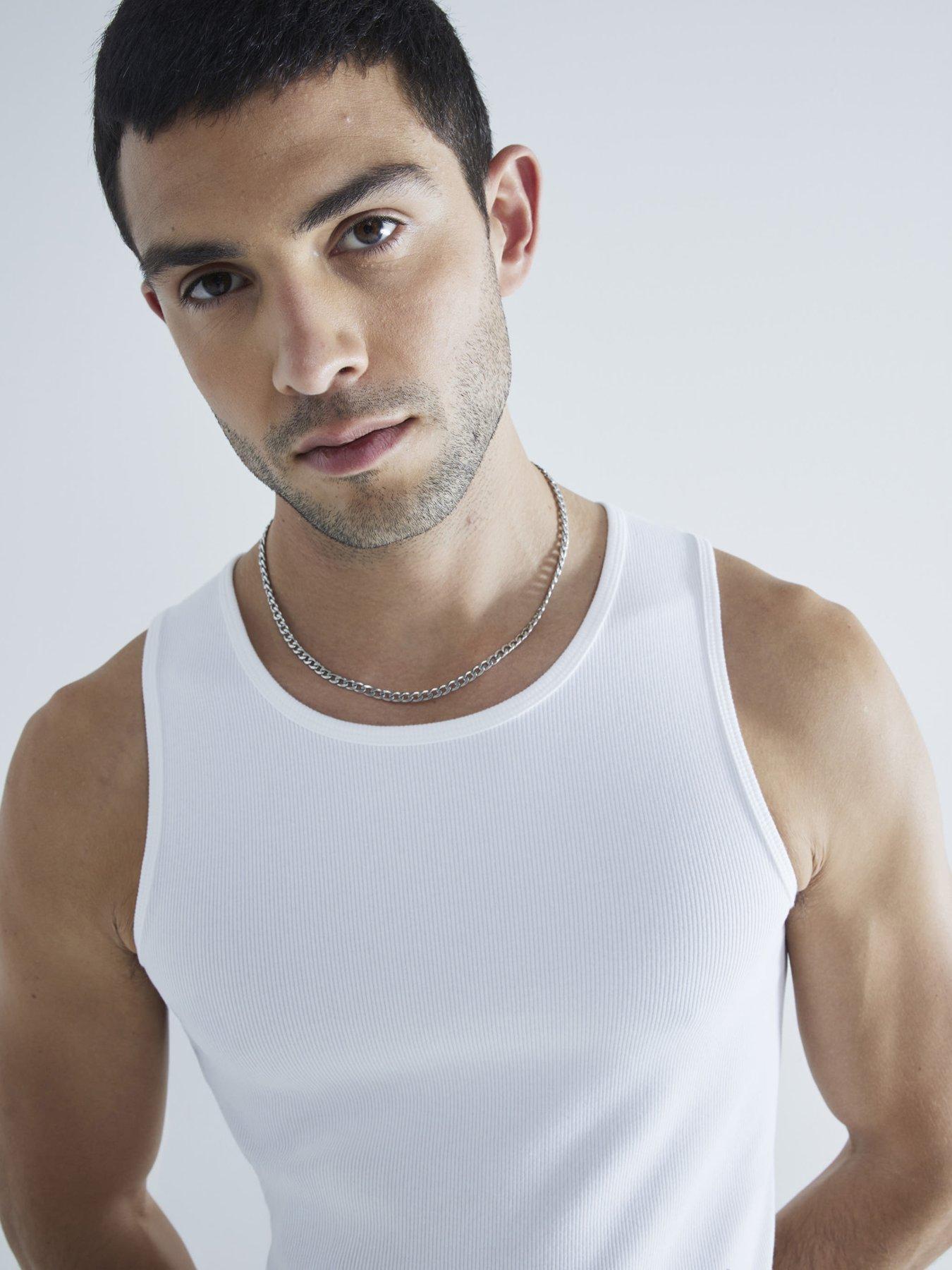  image of river-island-3pk-muscle-fit-rib-vest-multi