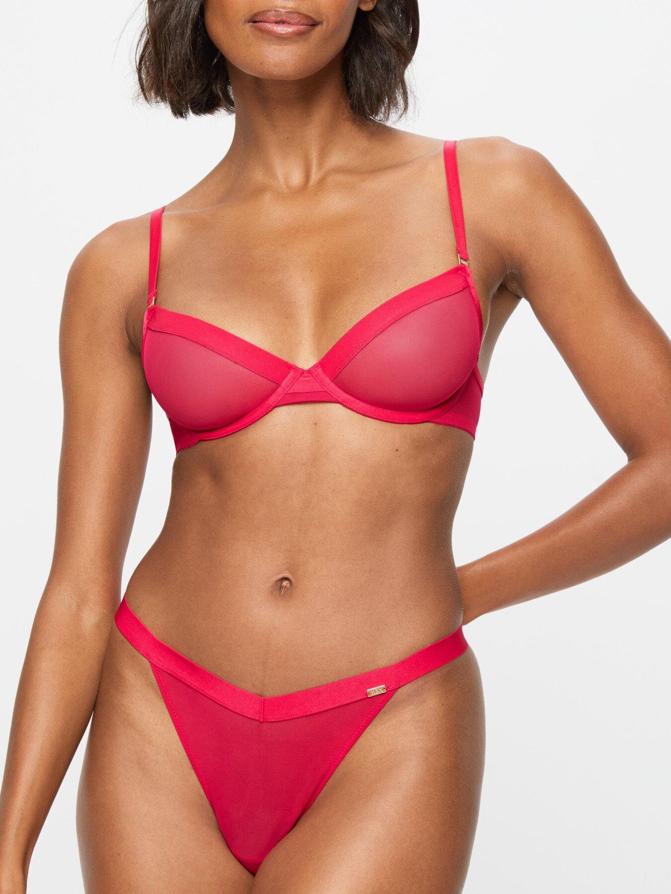 kbx-zadie-non-pad-plunge-bra-red