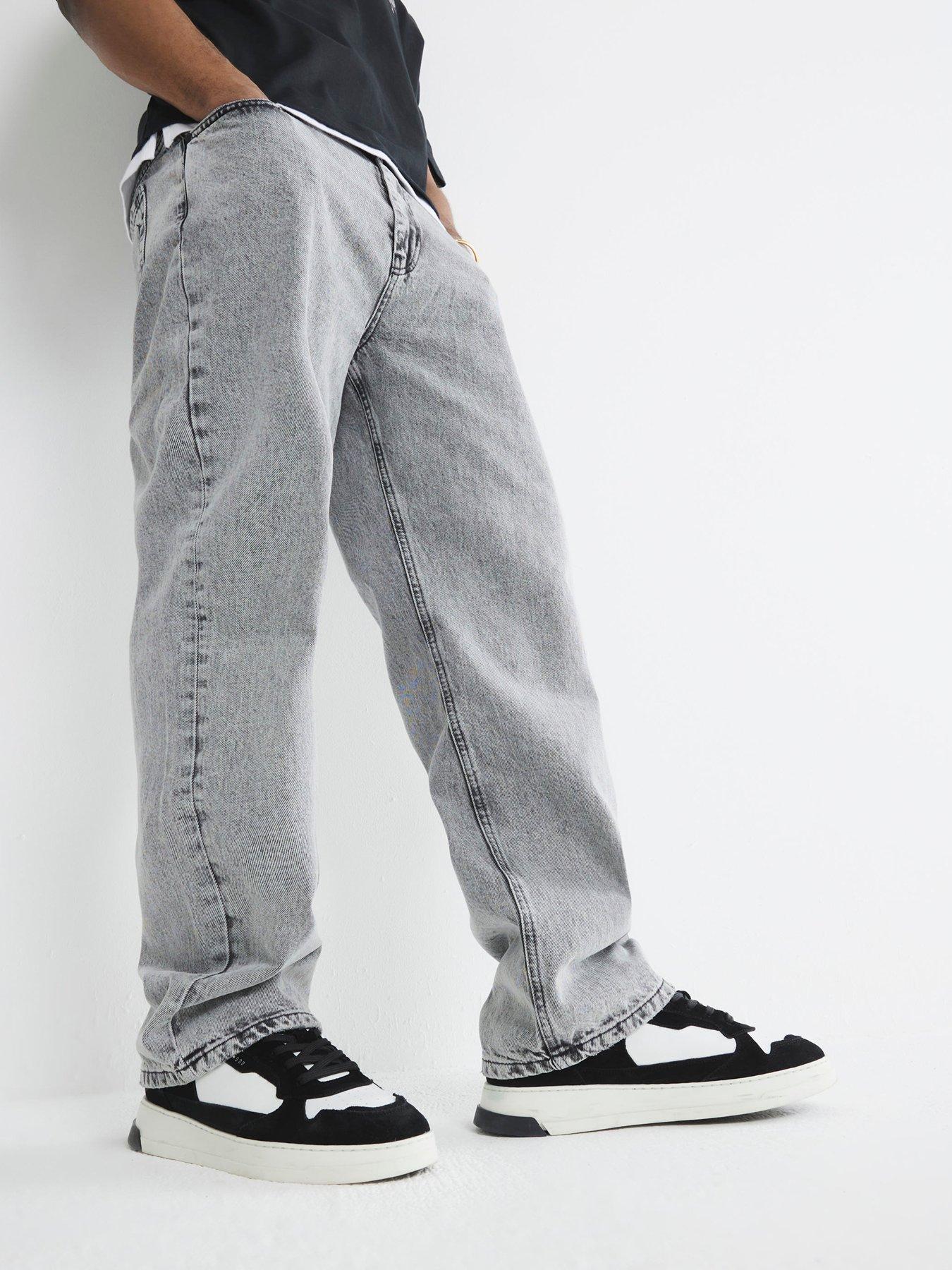 Men's Contrast Loose Fit Jeans