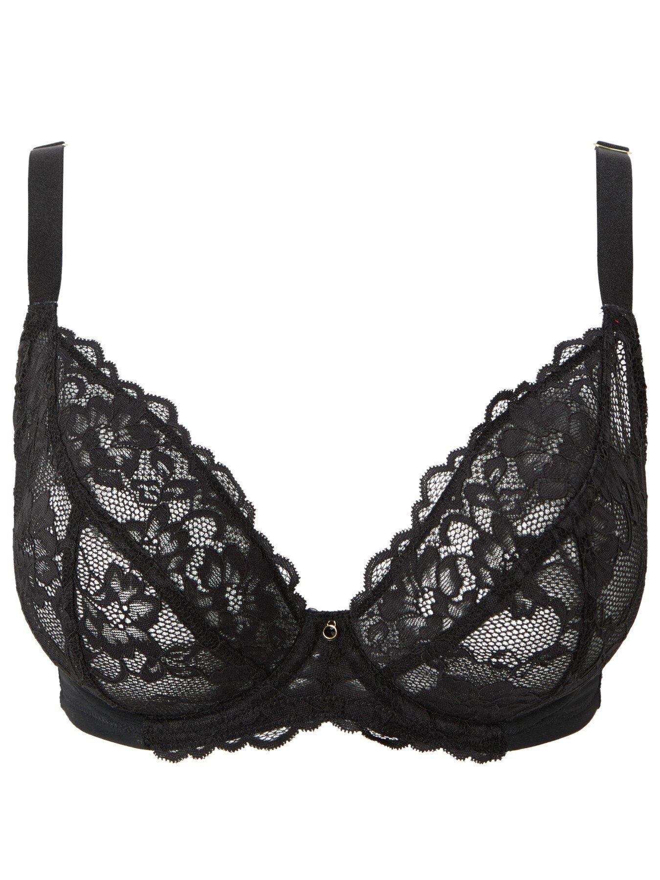 Soutien-gorge Et String Assortis Ann Summers 'Katie' - Taille 42F, String 18 - Couleur Lilas Et Noir - Neuf Avec étiquettes