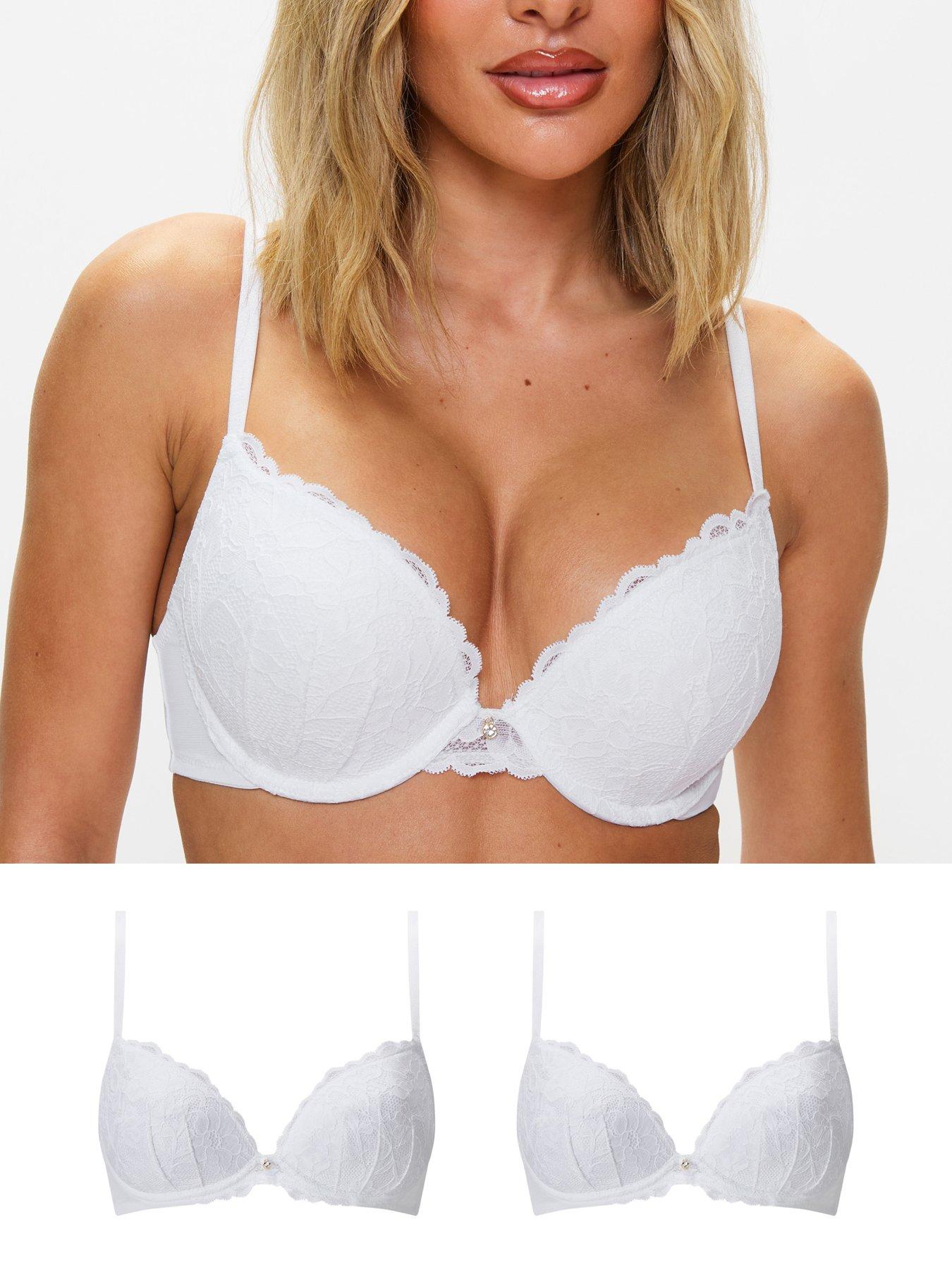  image of ann-summers-sexy-lace-padded-plunge-2pp-white-a-g-cup