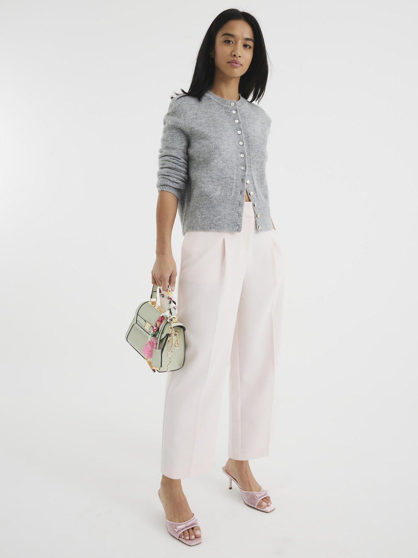 undefined Petite Straight Leg Trousers - Pink