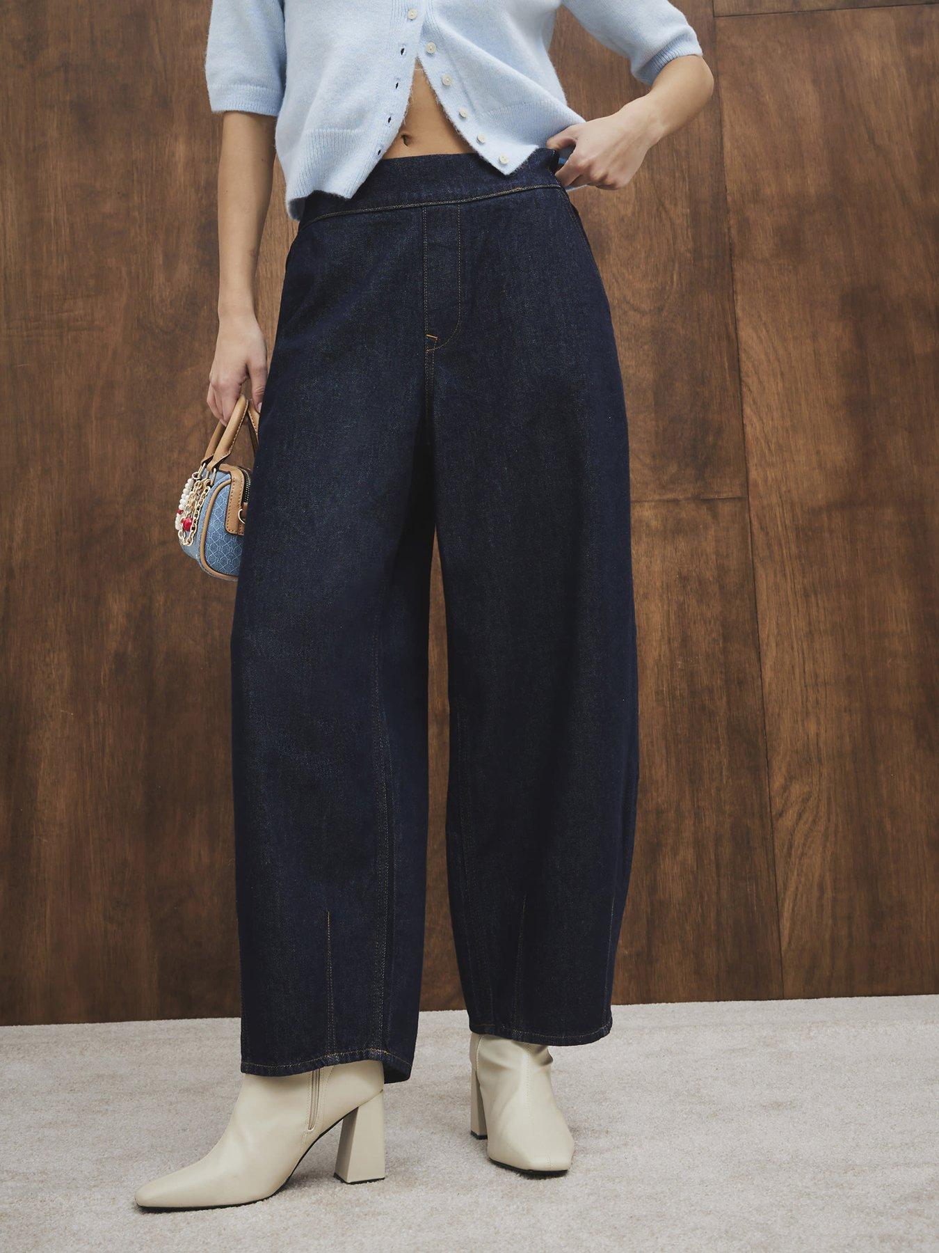  image of river-island-wide-leg-jeans-blue