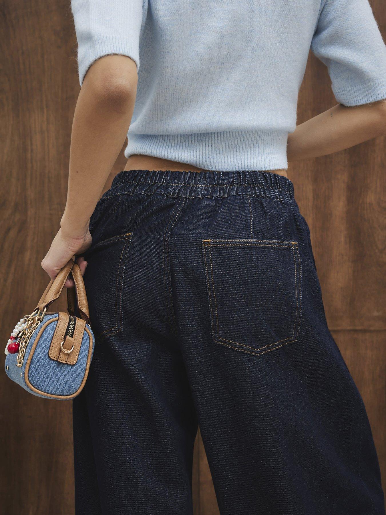  image of river-island-wide-leg-jeans-blue