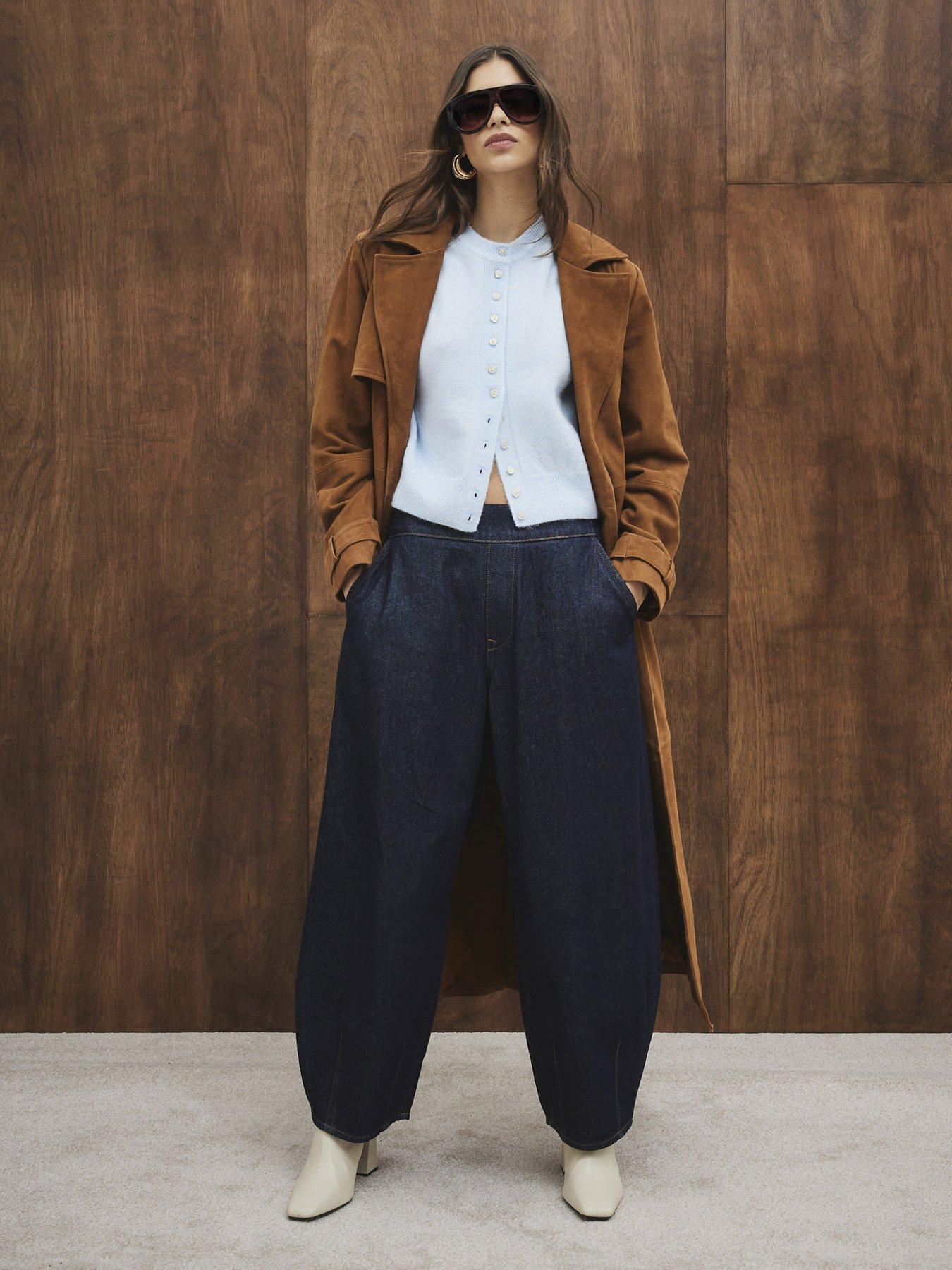  image of river-island-wide-leg-jeans-blue