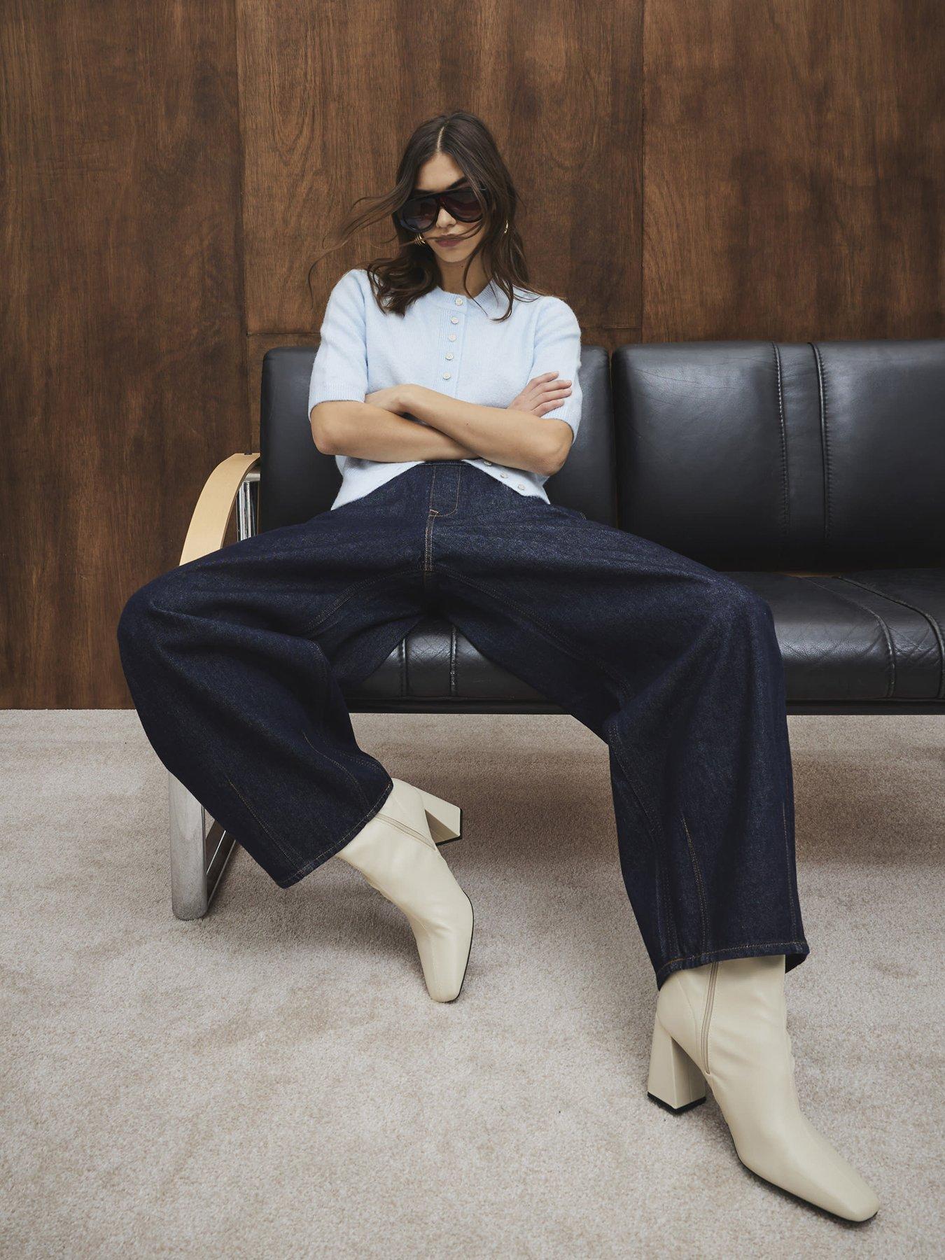  image of river-island-wide-leg-jeans-blue