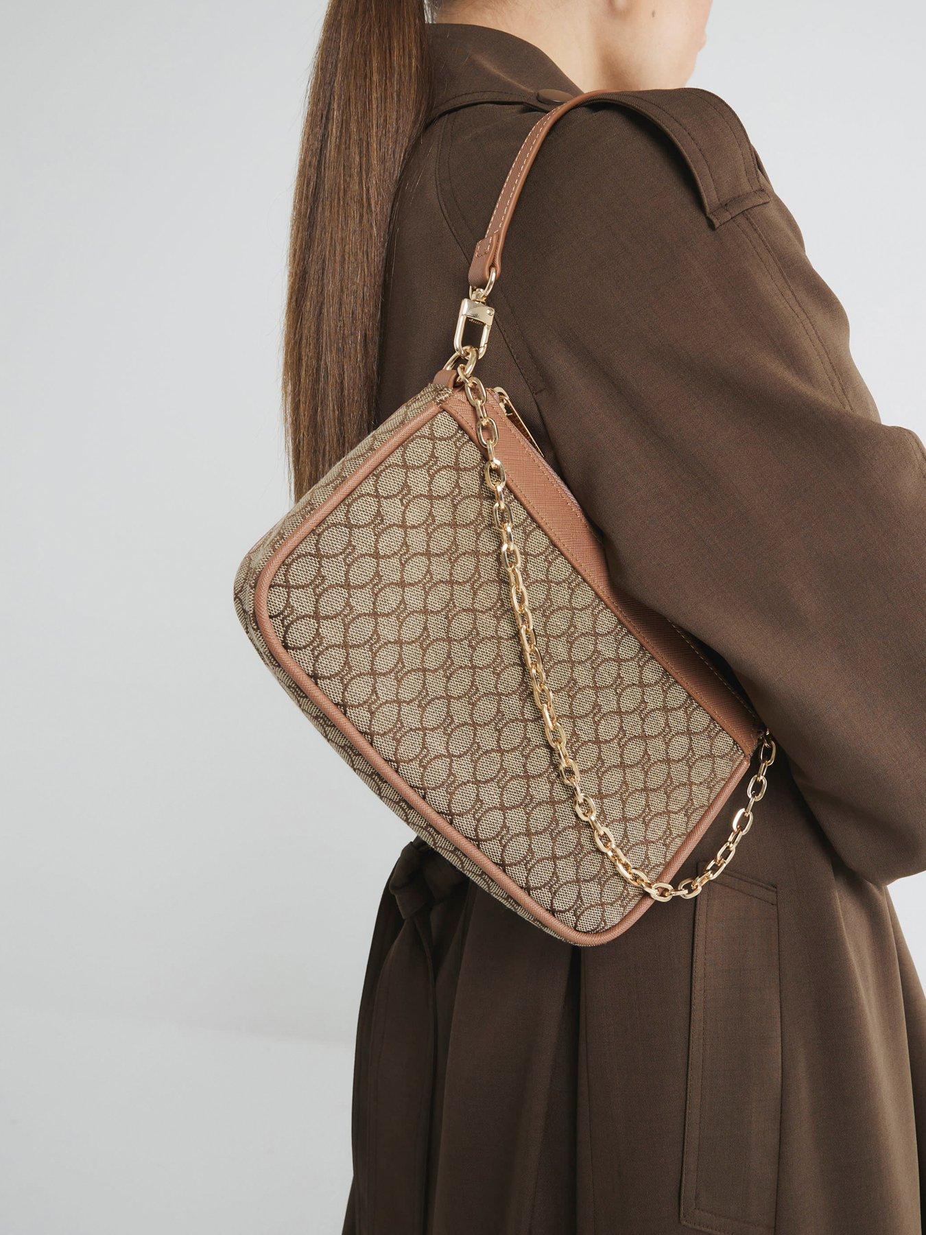  image of river-island-jacquard-ri-monogram-shoulder-bag