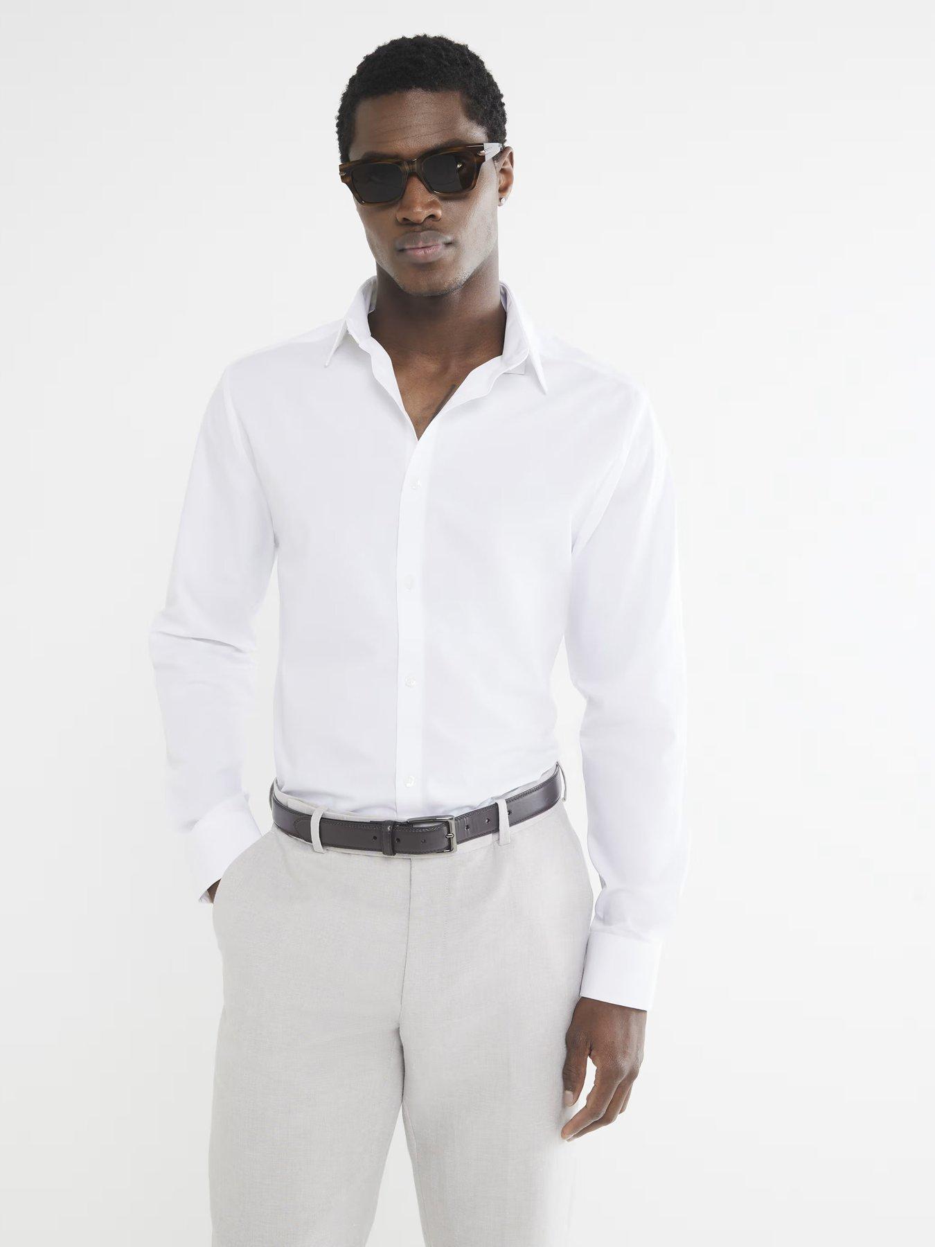  image of river-island-slim-fit-long-sleeve-shirt-pack-of-2-white