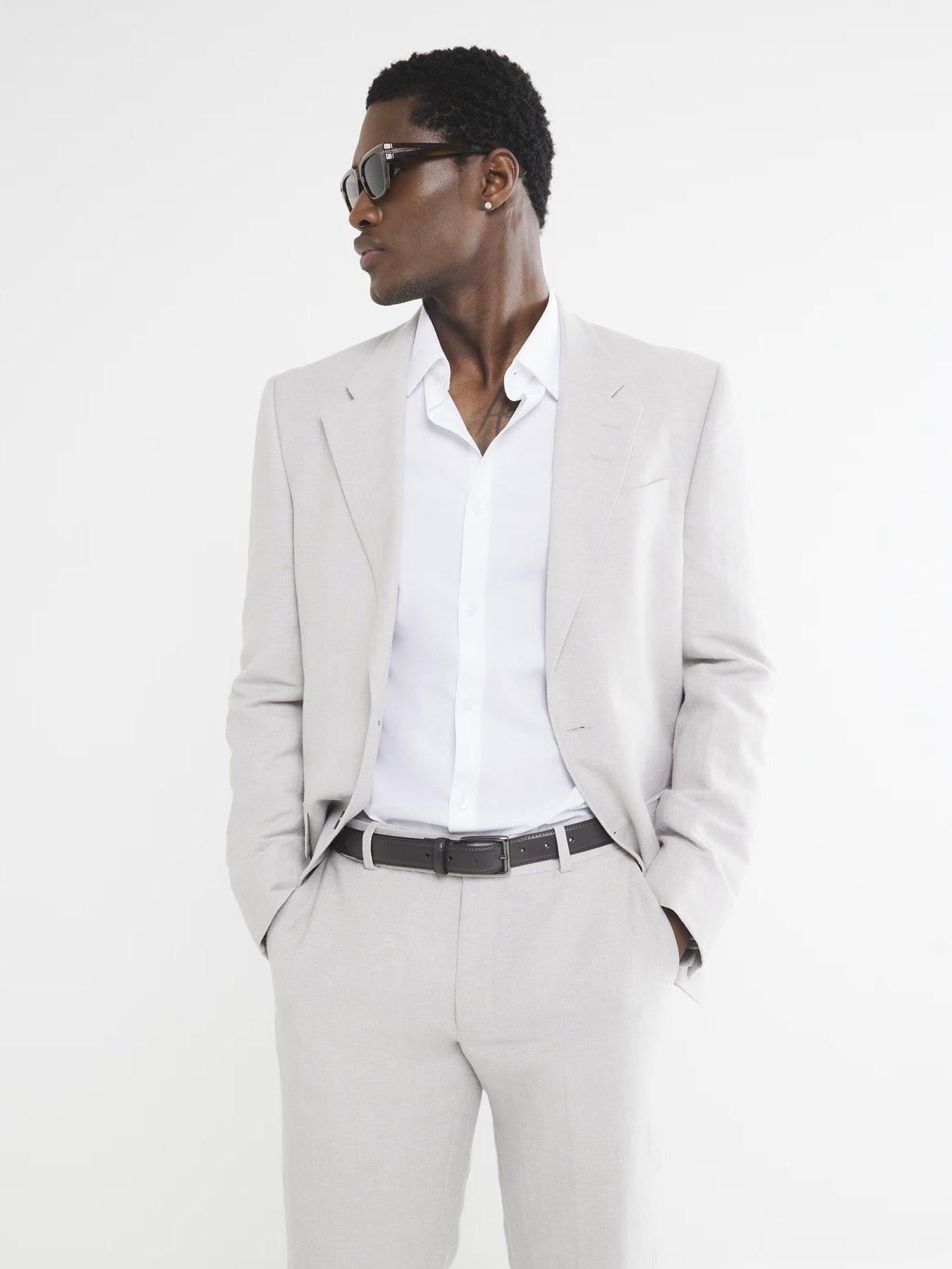  image of river-island-slim-fit-long-sleeve-shirt-pack-of-2-white