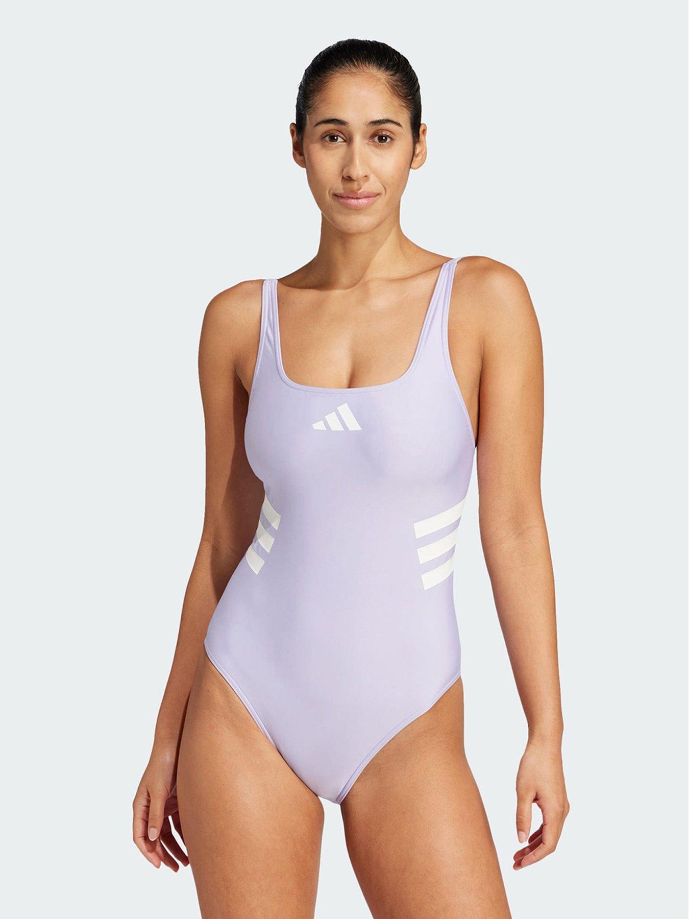 undefined 3-Stripes U-back Swimsuit - Purple