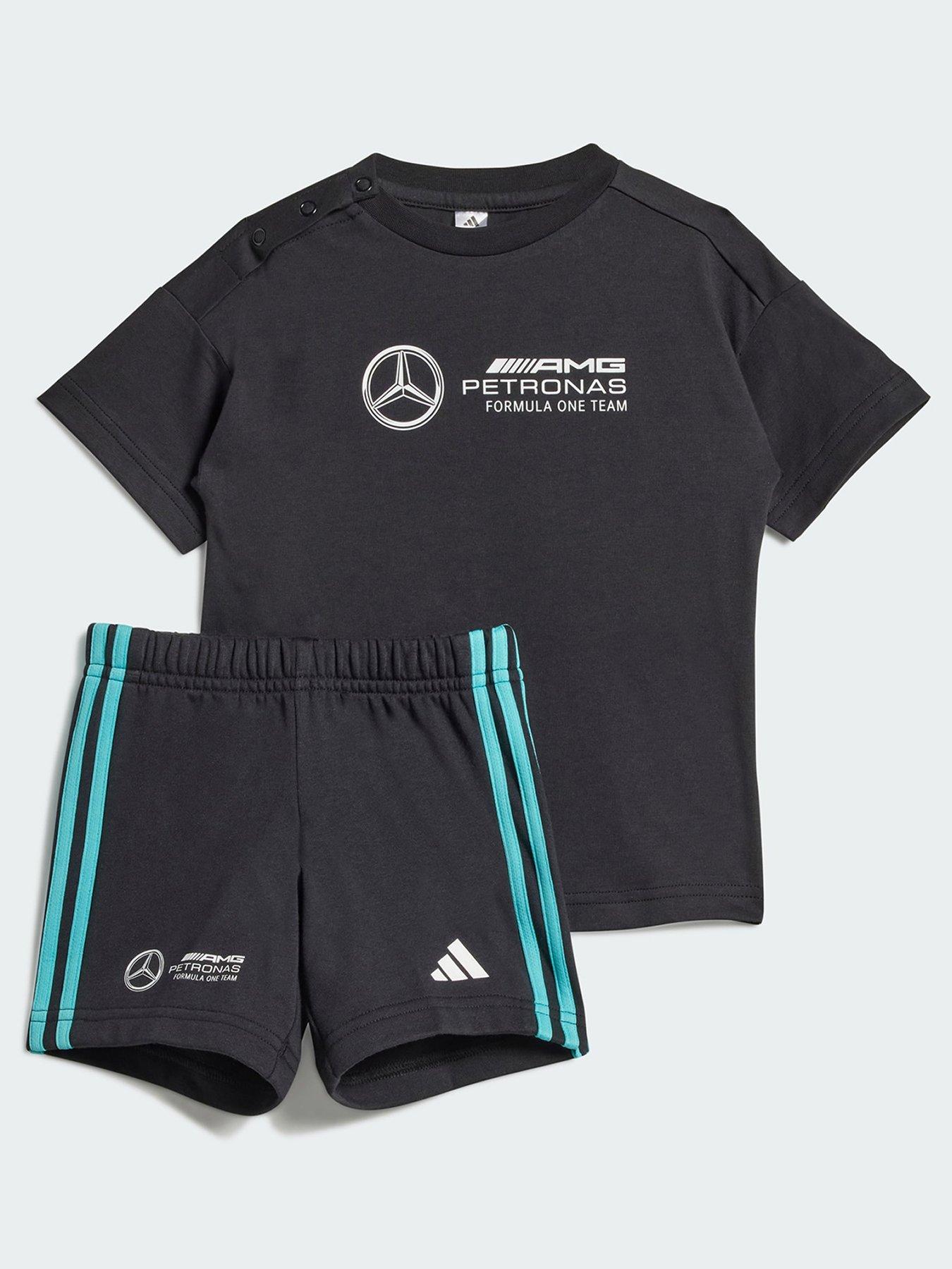  image of adidas-mercedes-amg-petronas-formula-one-team-dna-baby-jogger-short-sleeve-blackwhite