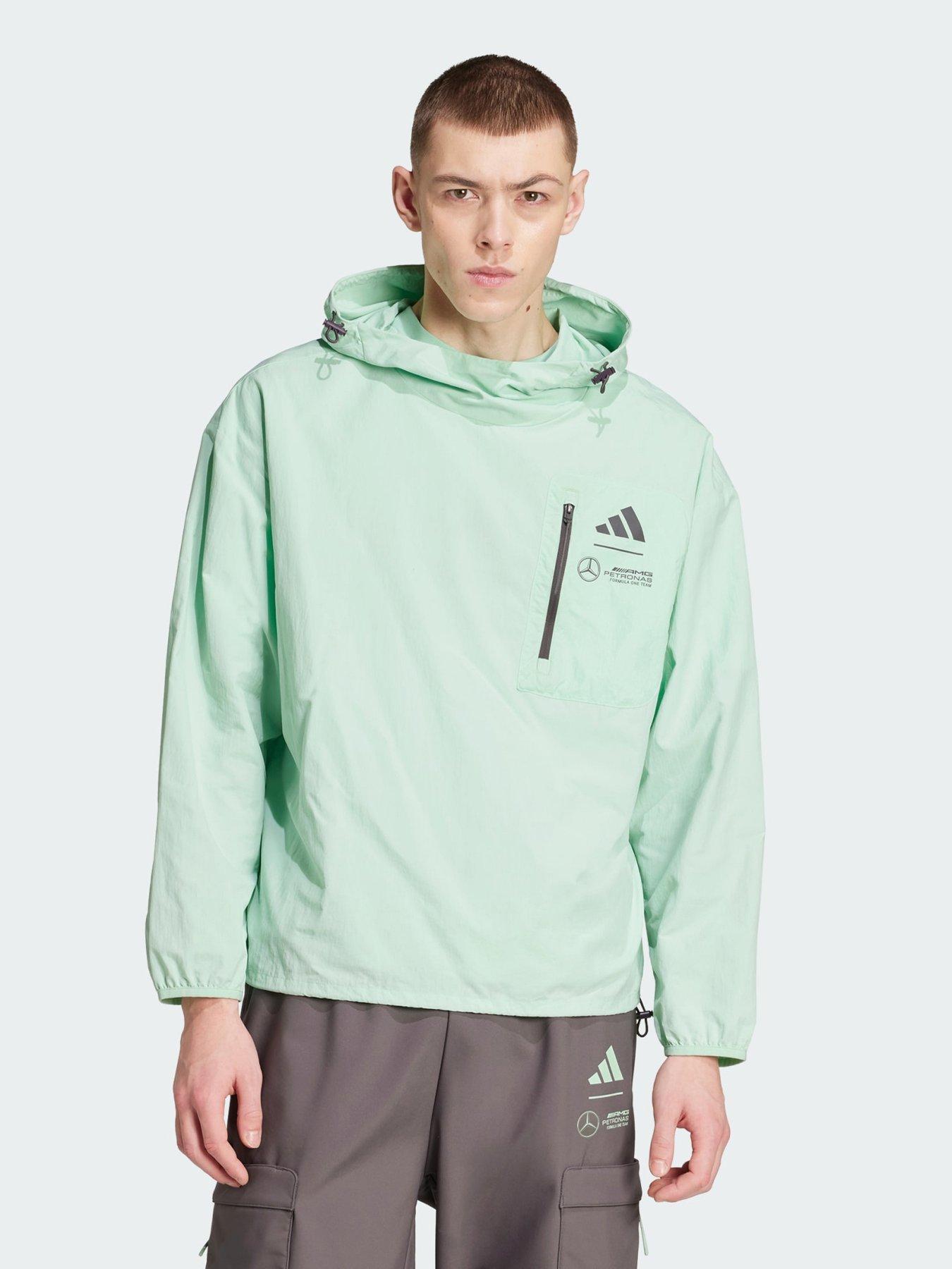  image of adidas-mercedes-amg-petronas-formula-one-team-premium-woven-wind-breaker-men-light-green