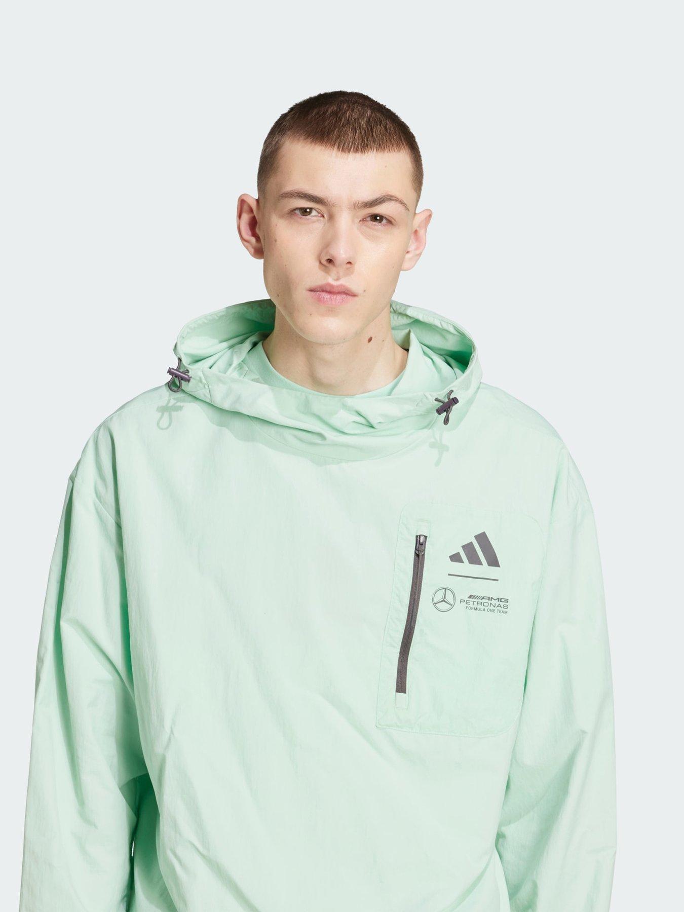  image of adidas-mercedes-amg-petronas-formula-one-team-premium-woven-wind-breaker-men-light-green