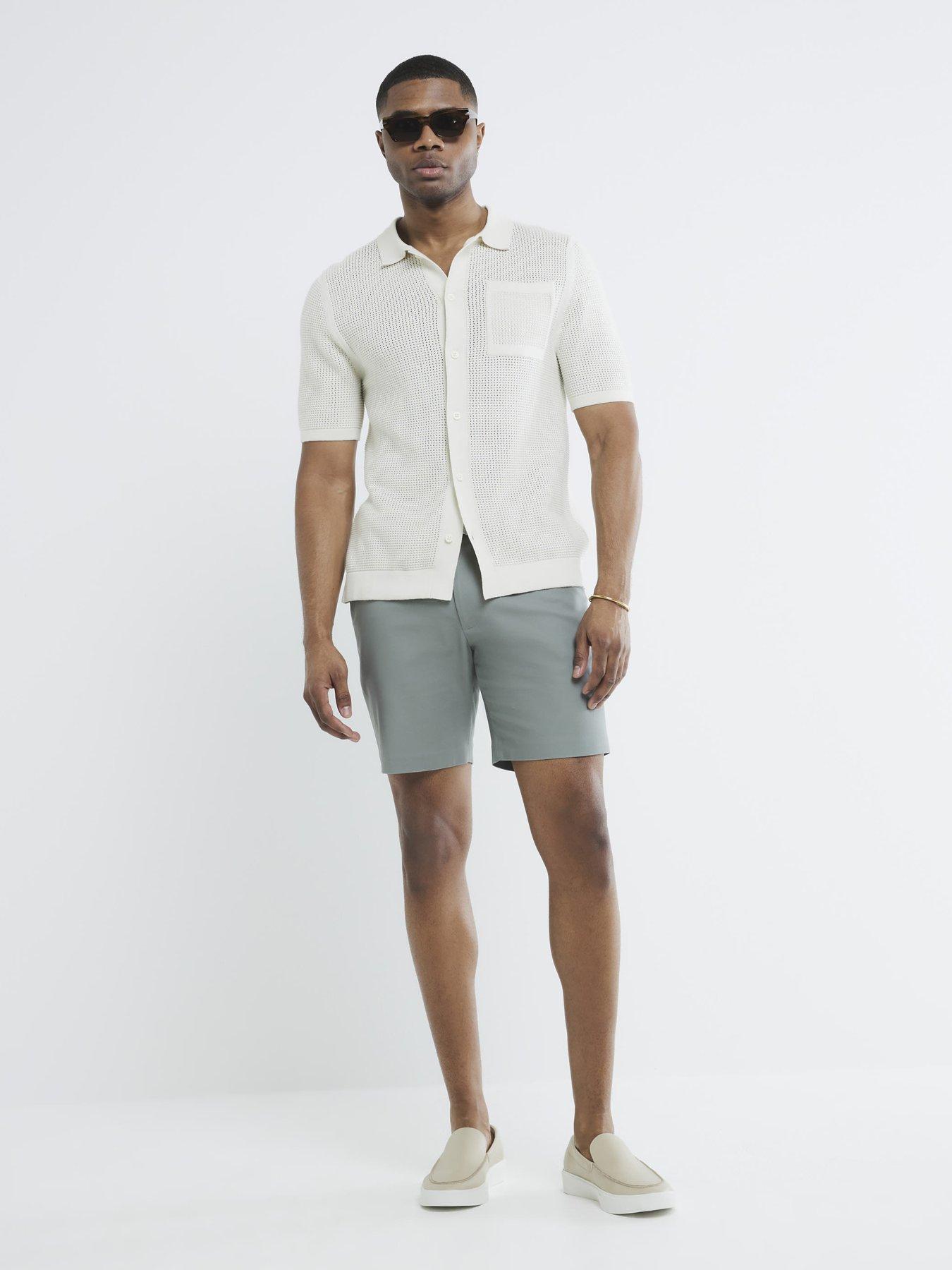  image of river-island-belted-chino-shorts