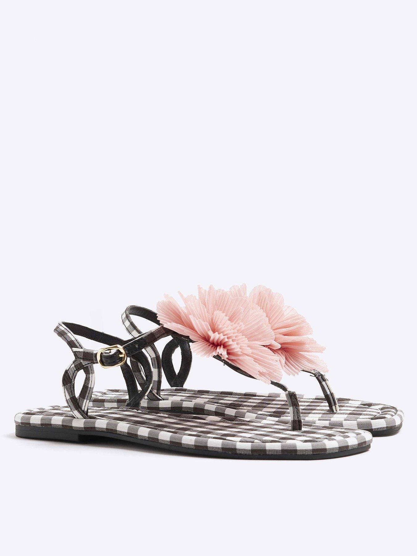 undefined Flower Toe Thong Flat Sandals